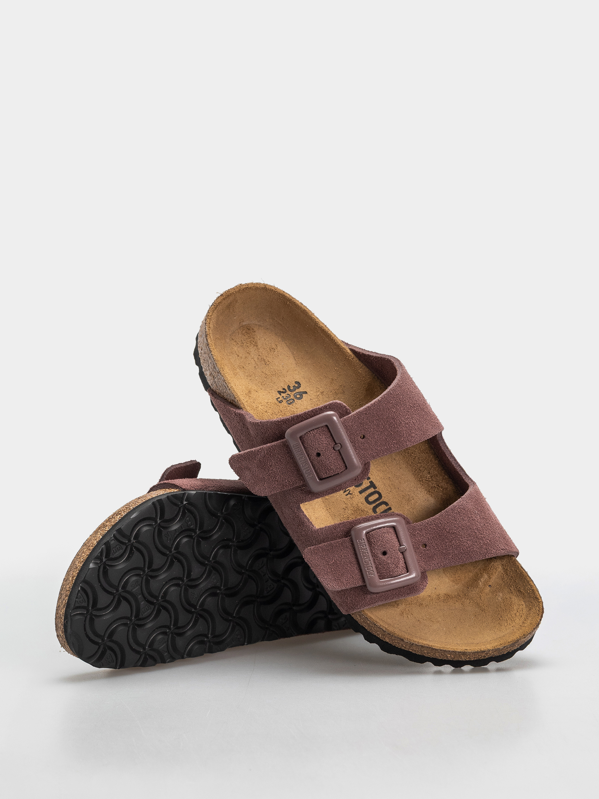Birkenstock Flip-flops Arizona Suede Leather Cushion Buckle Narrow Wmn (pepper)