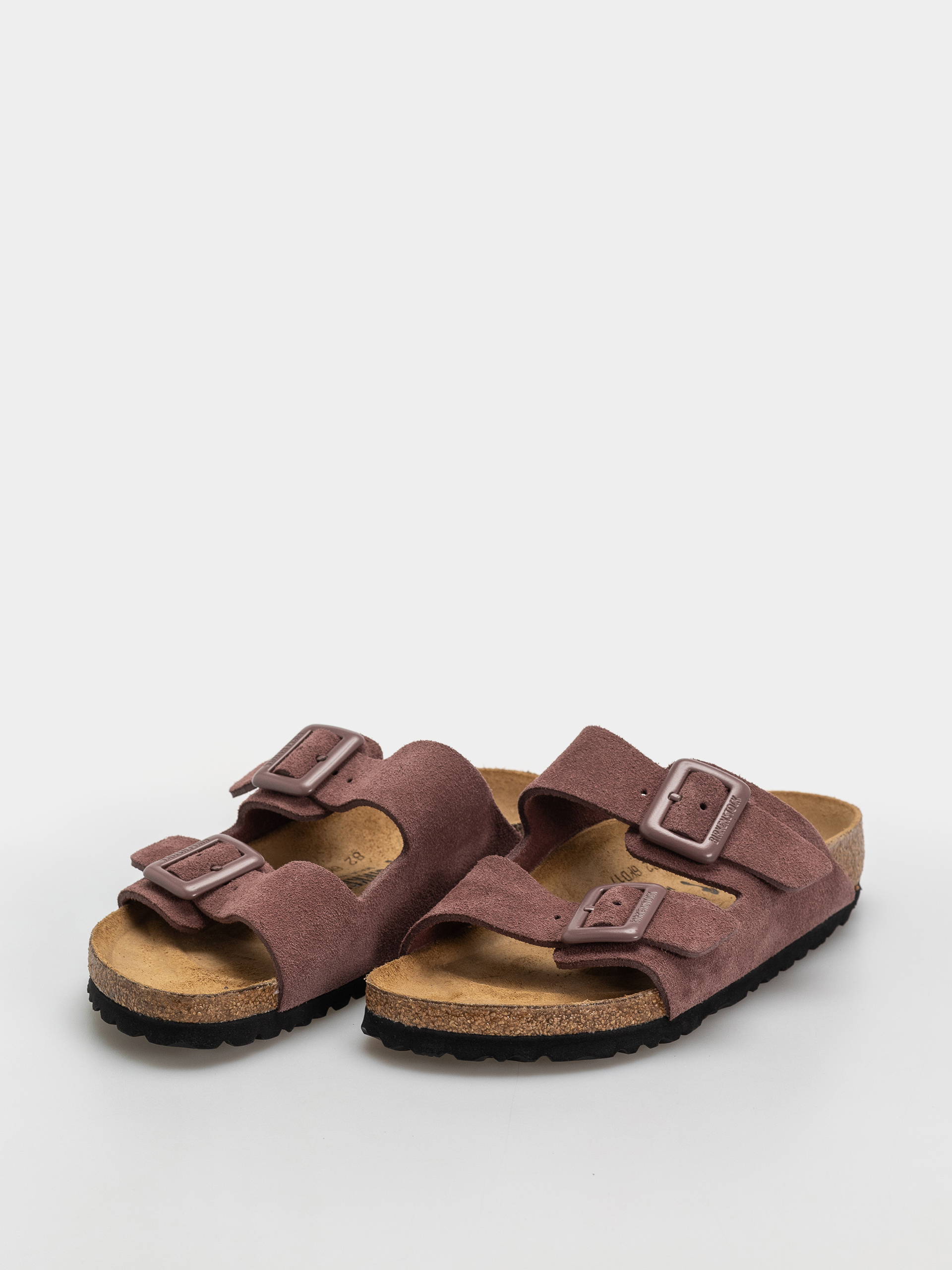 Birkenstock Flip Flops Arizona Suede Leather Cushion Buckle Narrow Wmn (pepper)