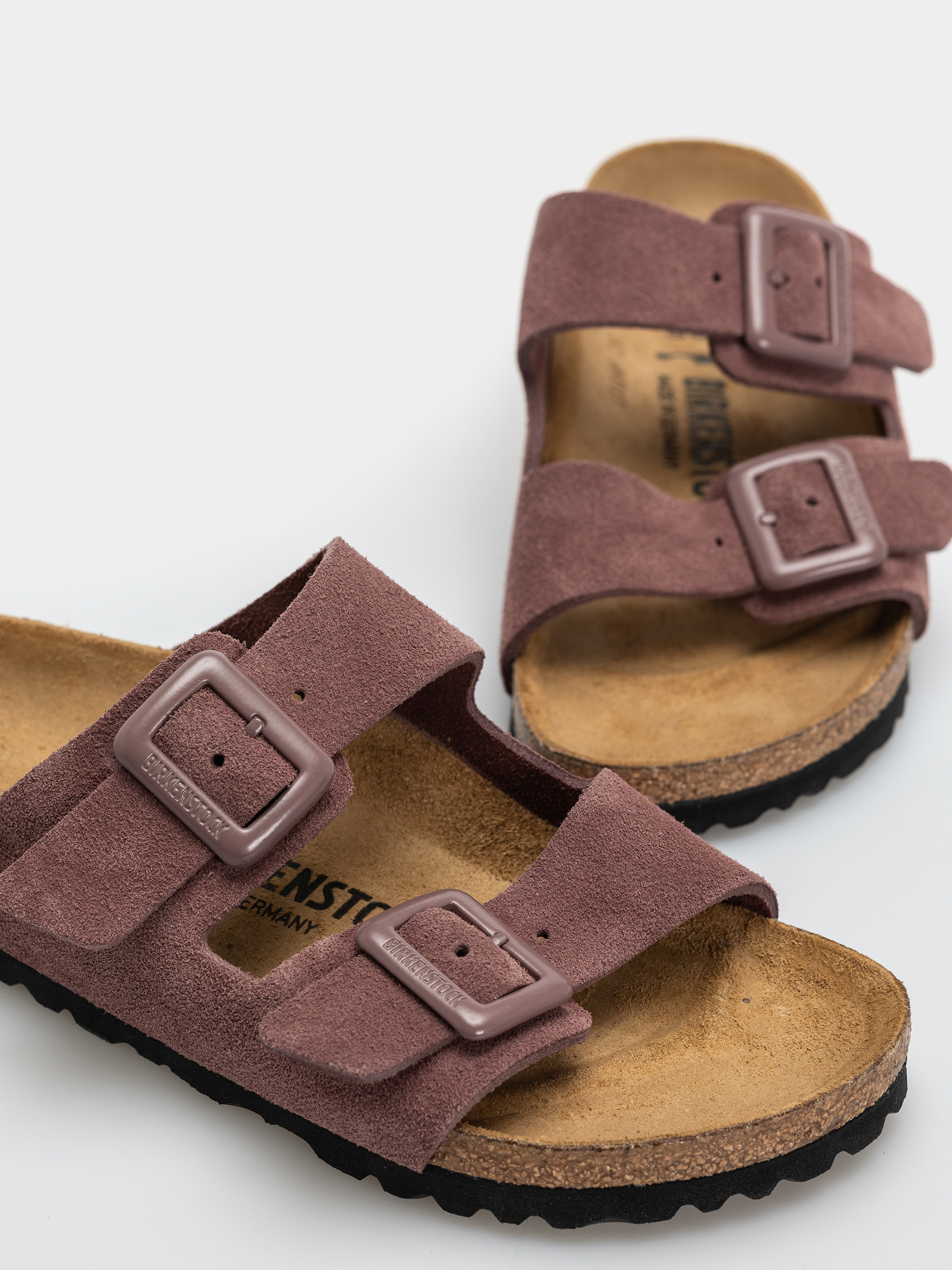 Birkenstock Flip-flops Arizona Suede Leather Cushion Buckle Narrow Wmn (pepper)