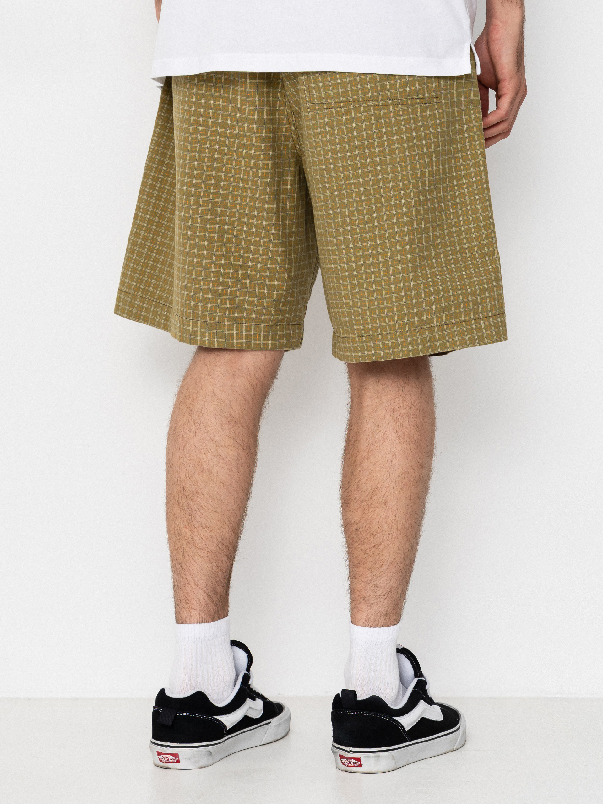 Polar Skate Hike Cotton Shorts (olive check)