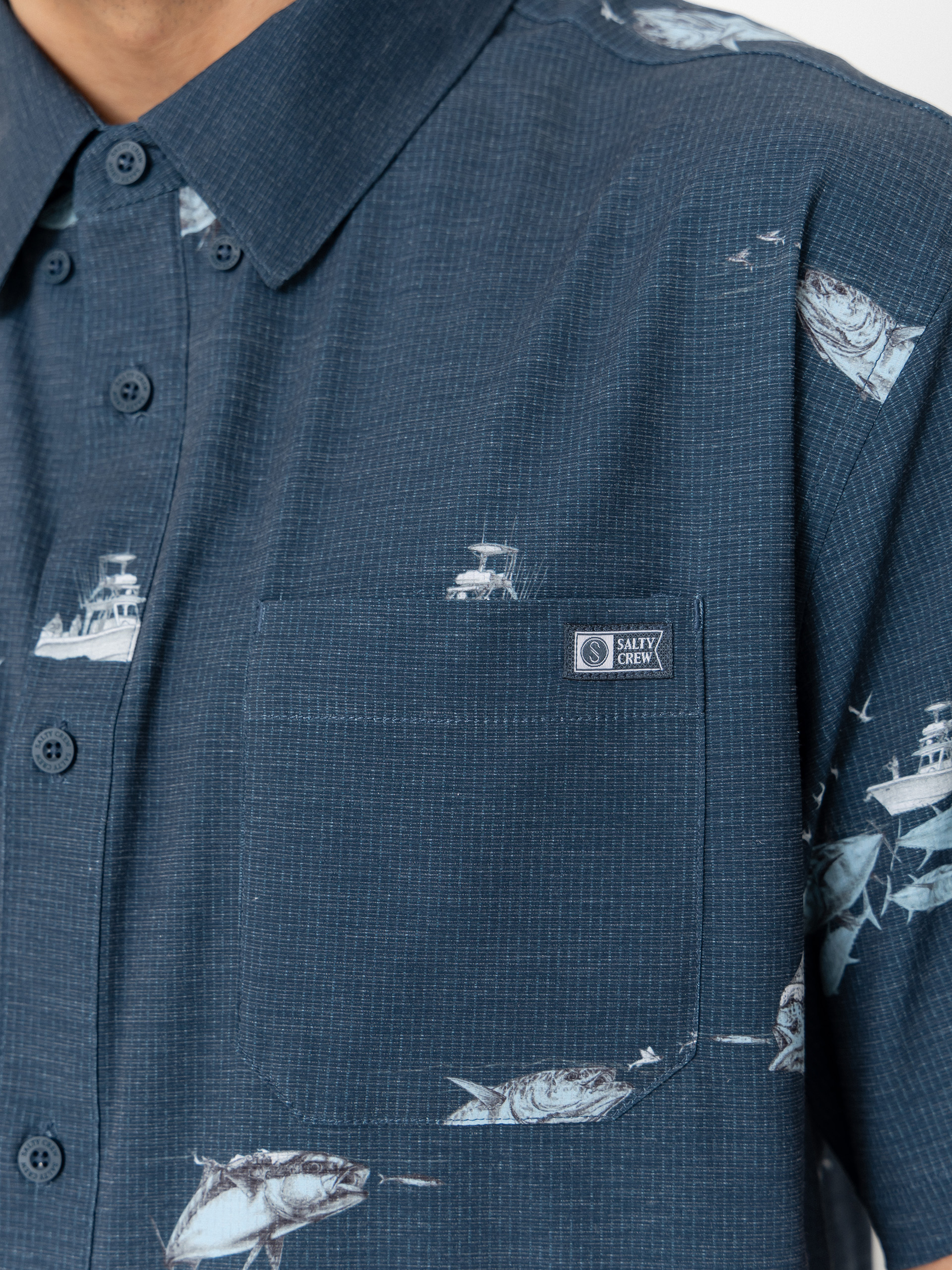 Salty Crew Breezer Perf Button Up Hemd (midnight navy)