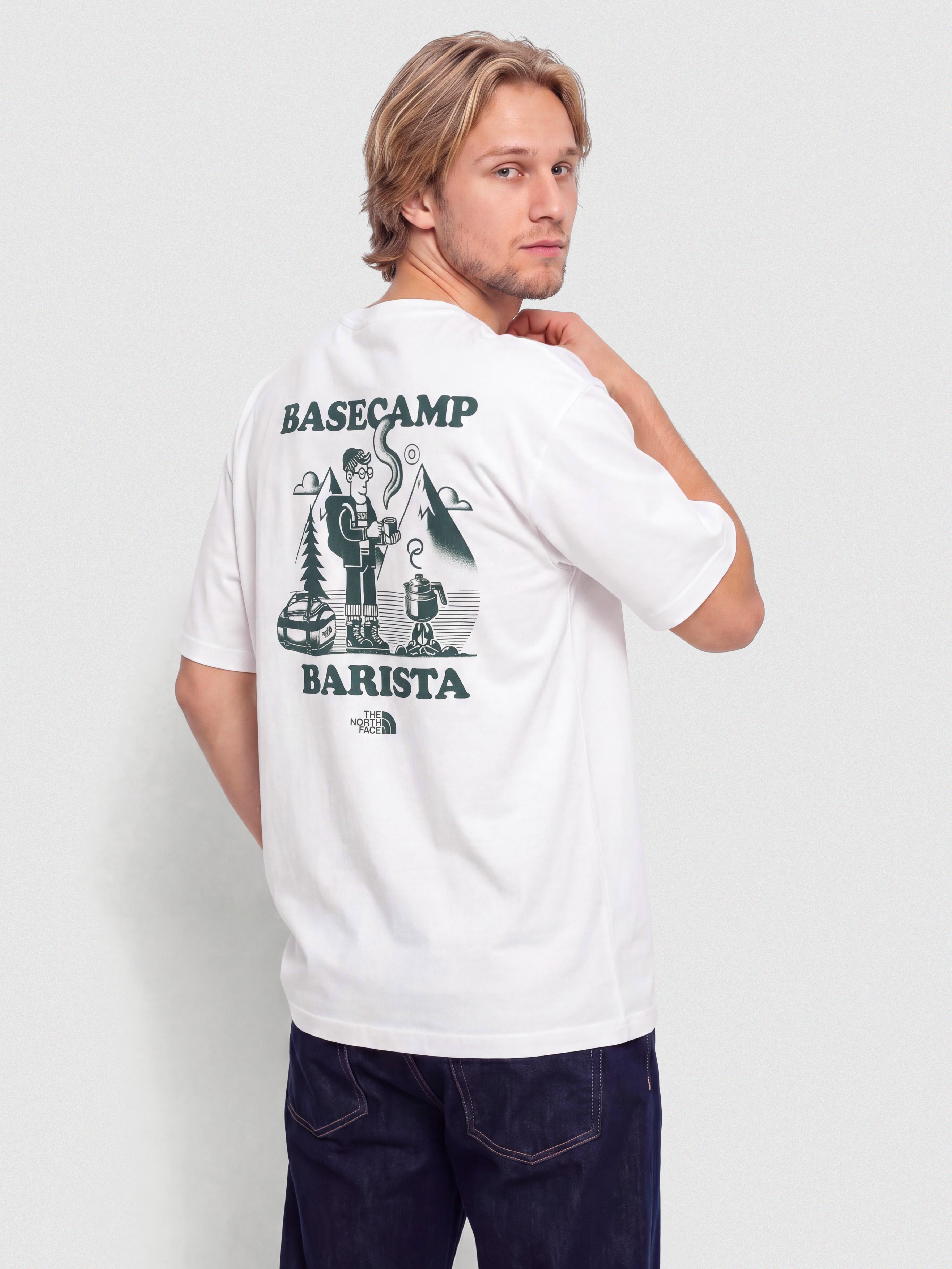 The North Face T-Shirt Basecamp Barista Relaxed (tnf white/pacific teal)