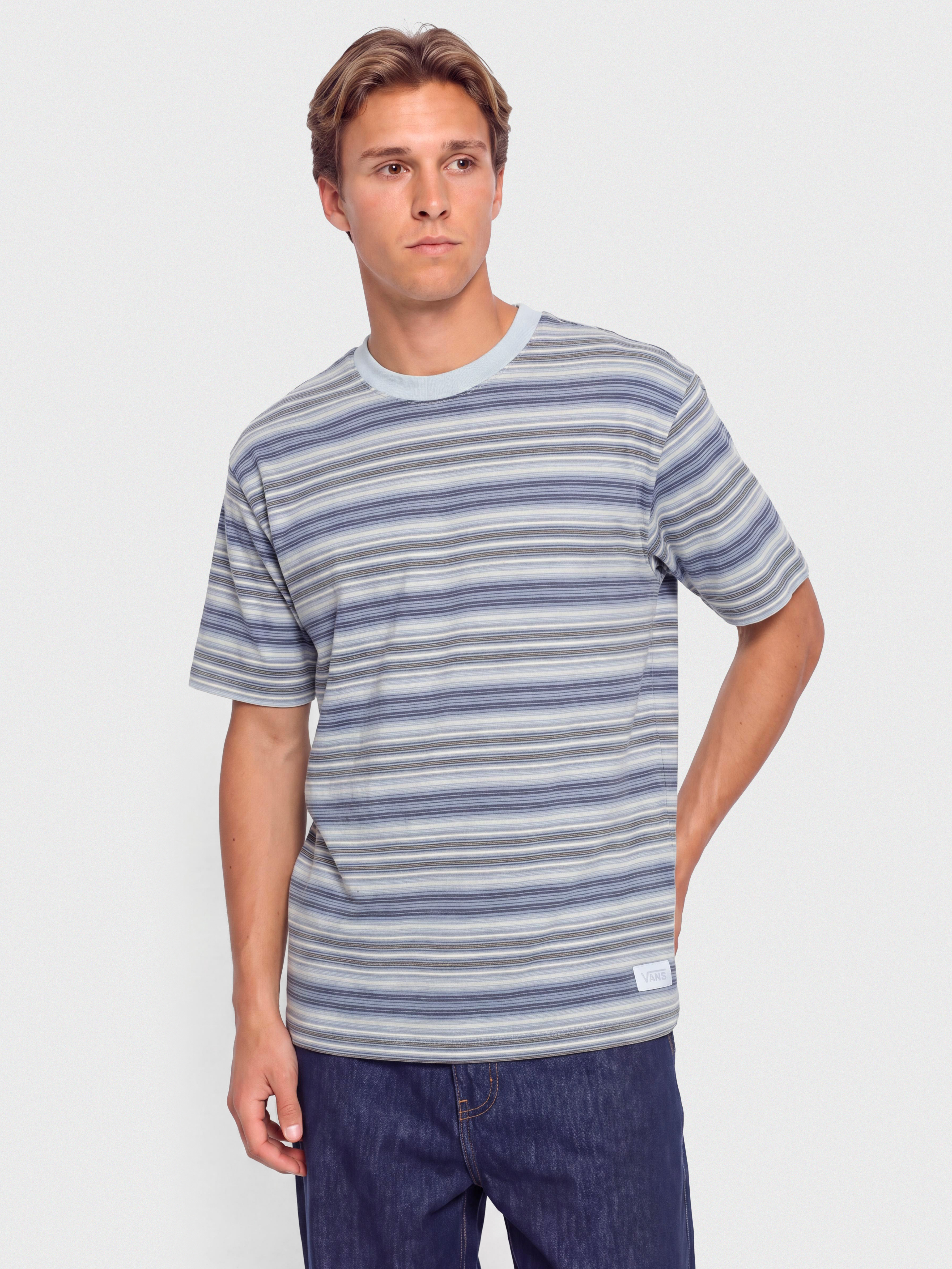 Vans Stripe Ringer Loose T-Shirt (soft slate)