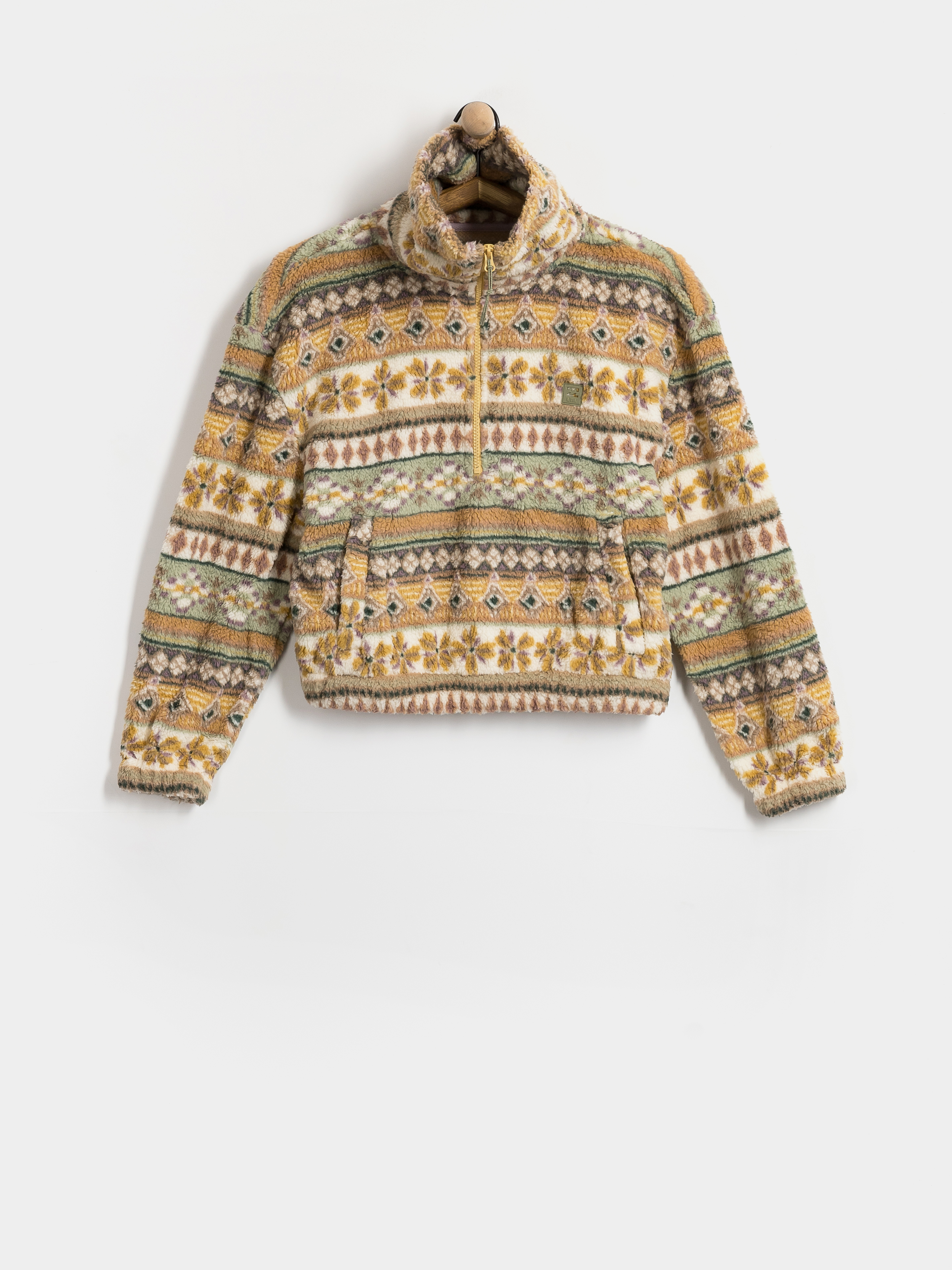 Womens Billabong Barra Half Zip Fleece  (sea fog)