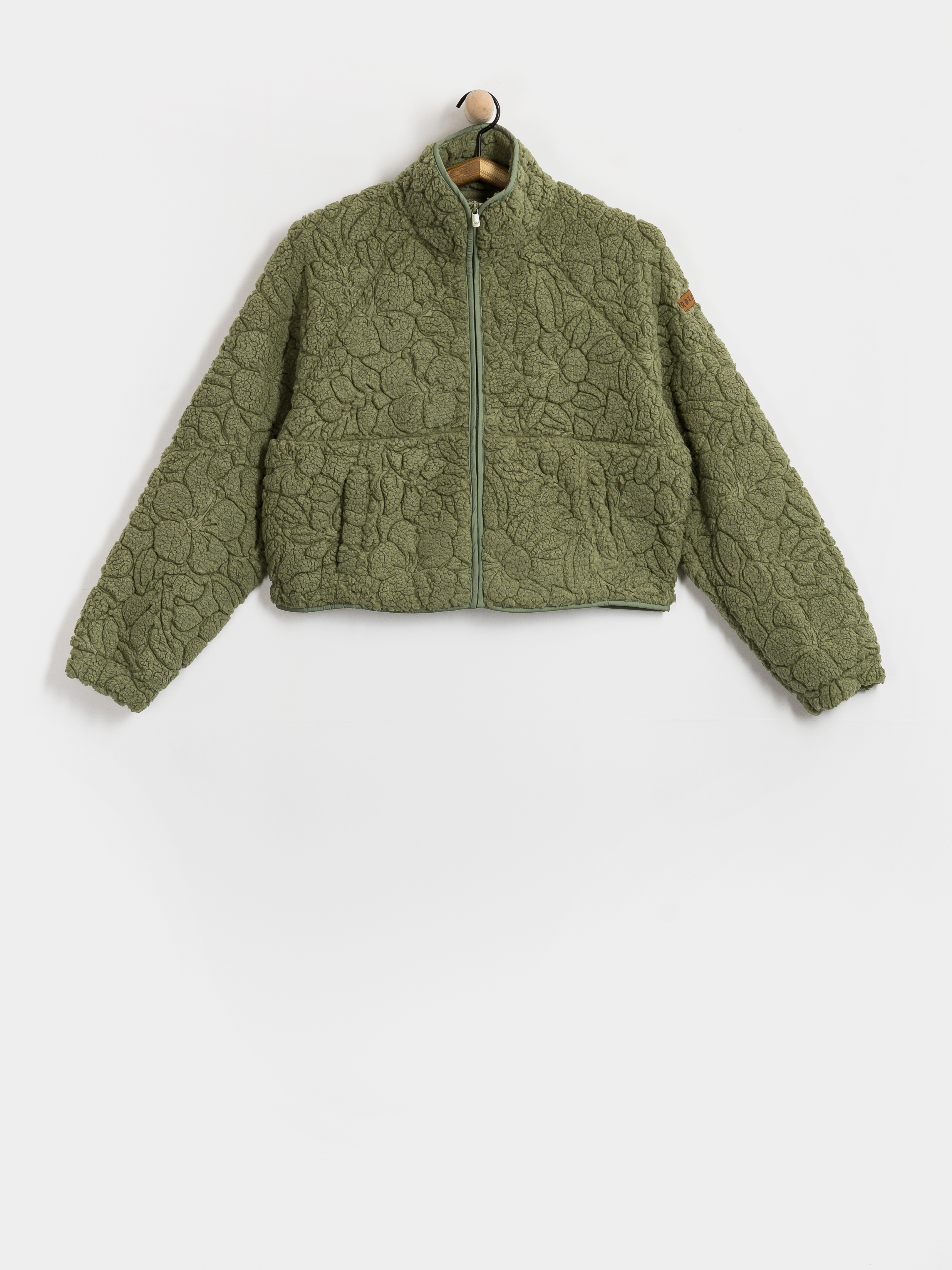 Damen Roxy Fleece Jacke Blurry Cloud (oil green outline mo)