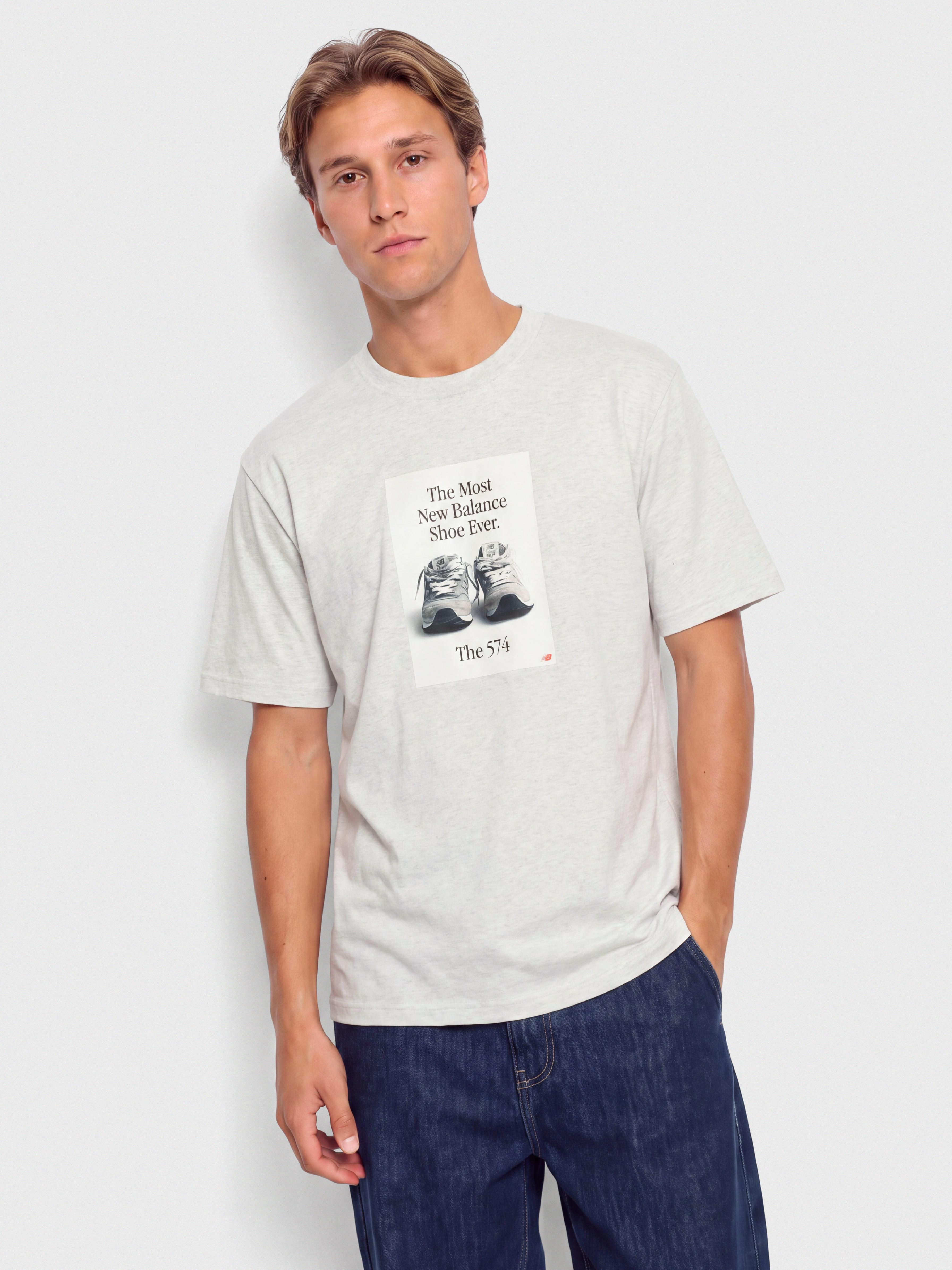 New Balance 574 Ad T-Shirt (ash heather)