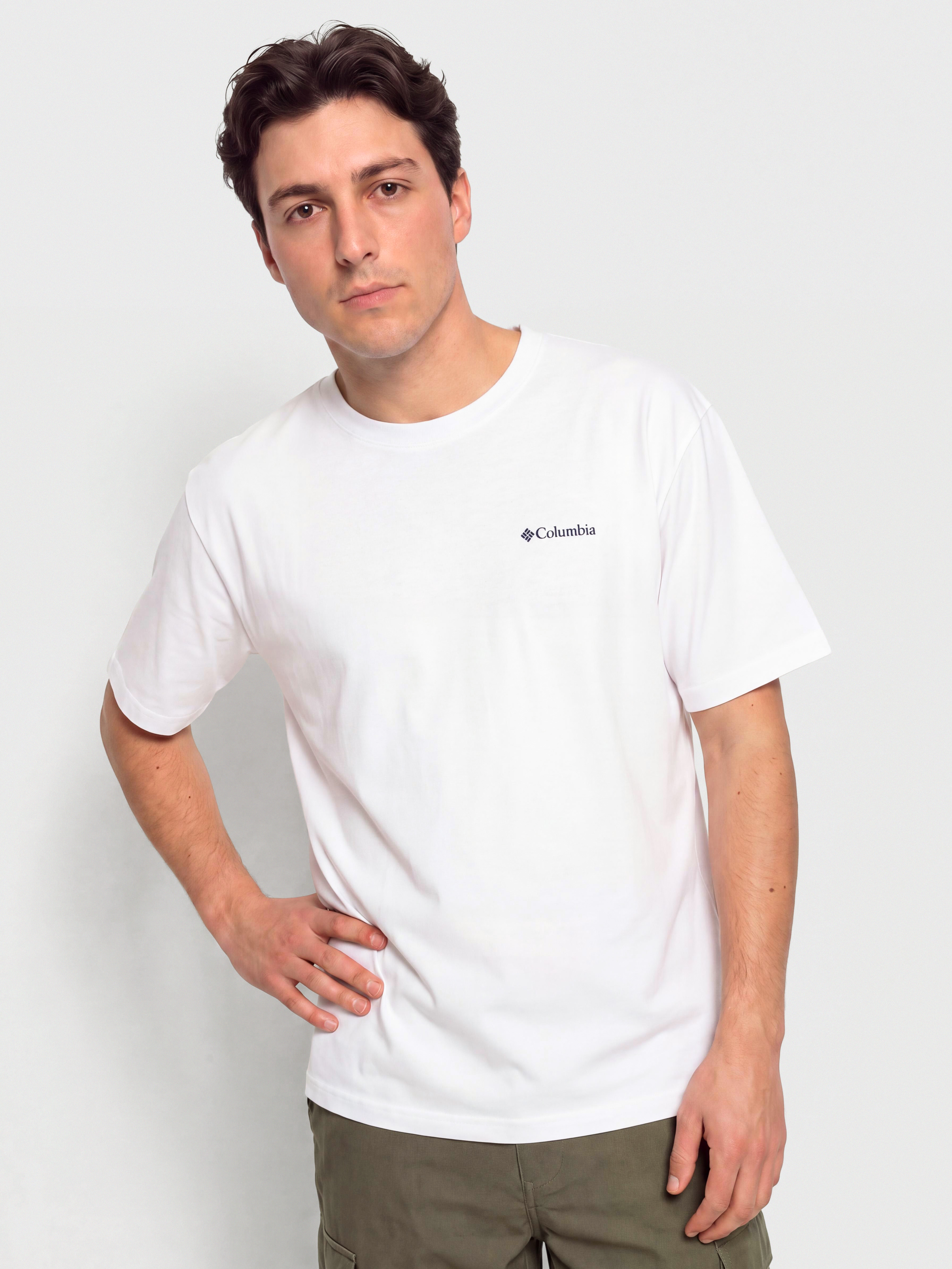 Columbia CSC Outdoor Back Graphic T-Shirt (white/flower power badge)