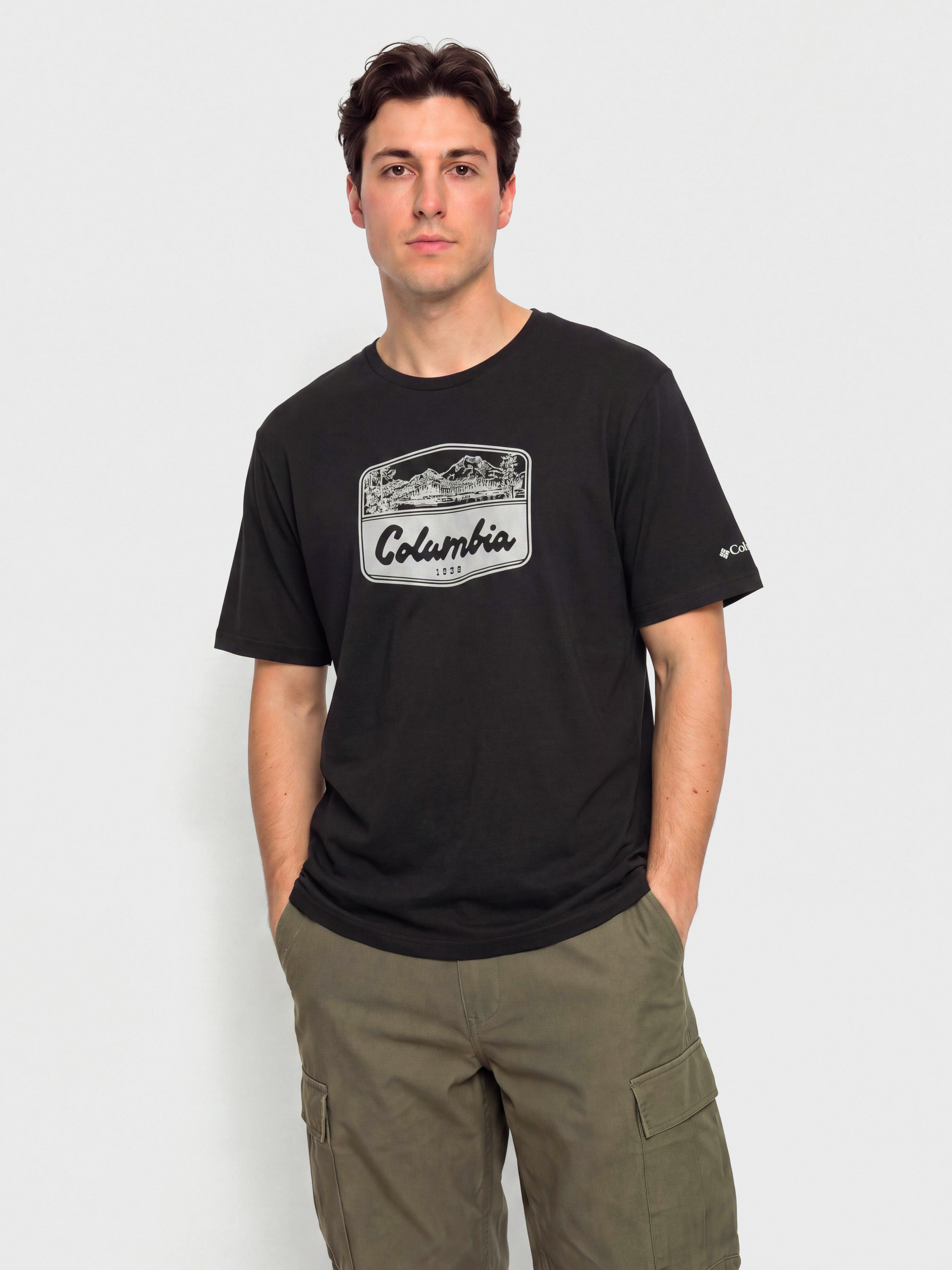 Columbia CSC Seasonal Graphic T-Shirt (black/hex woodblock badge)