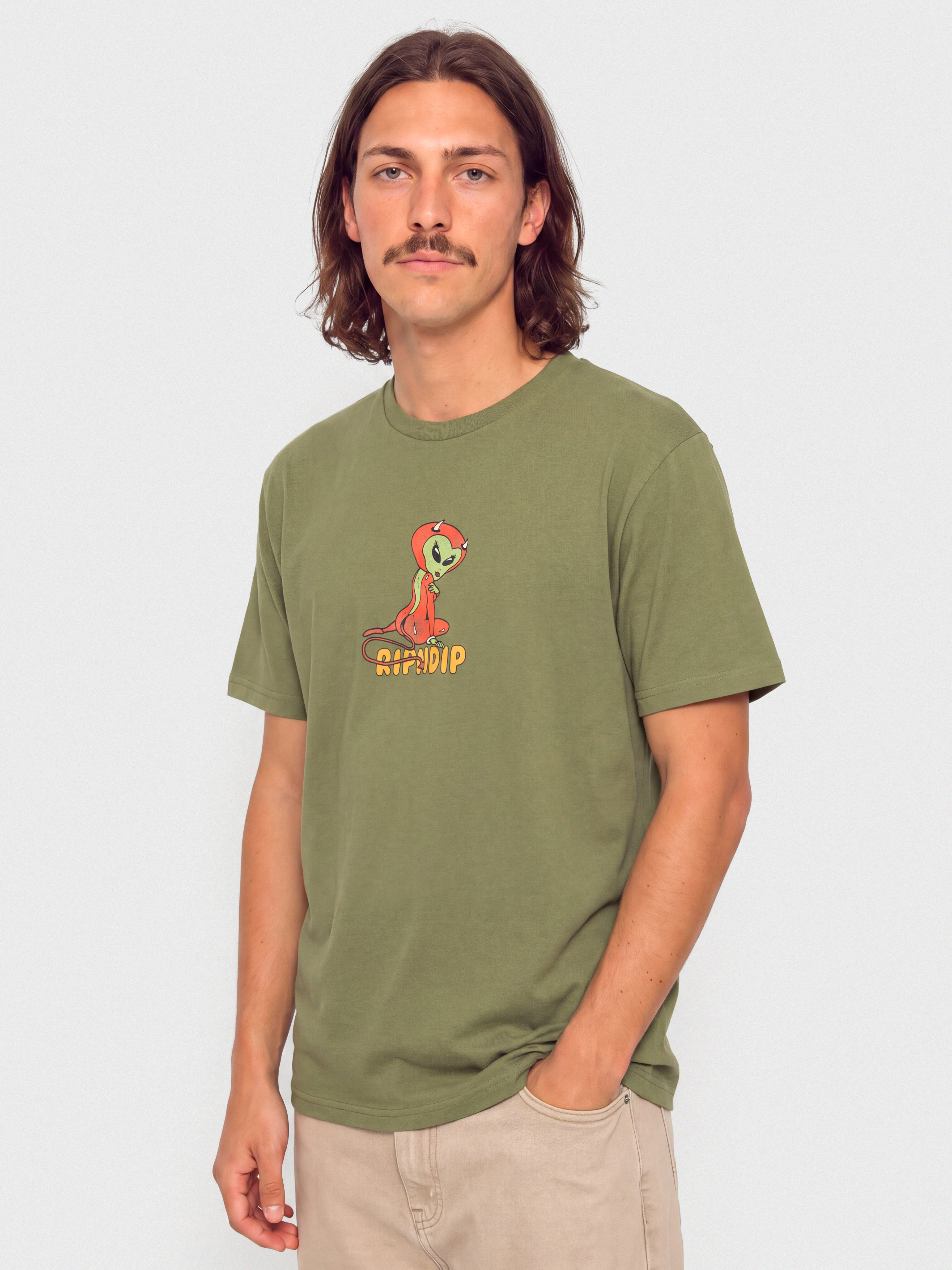 RipNDip Devil Alien T-Shirt (dusty forest)