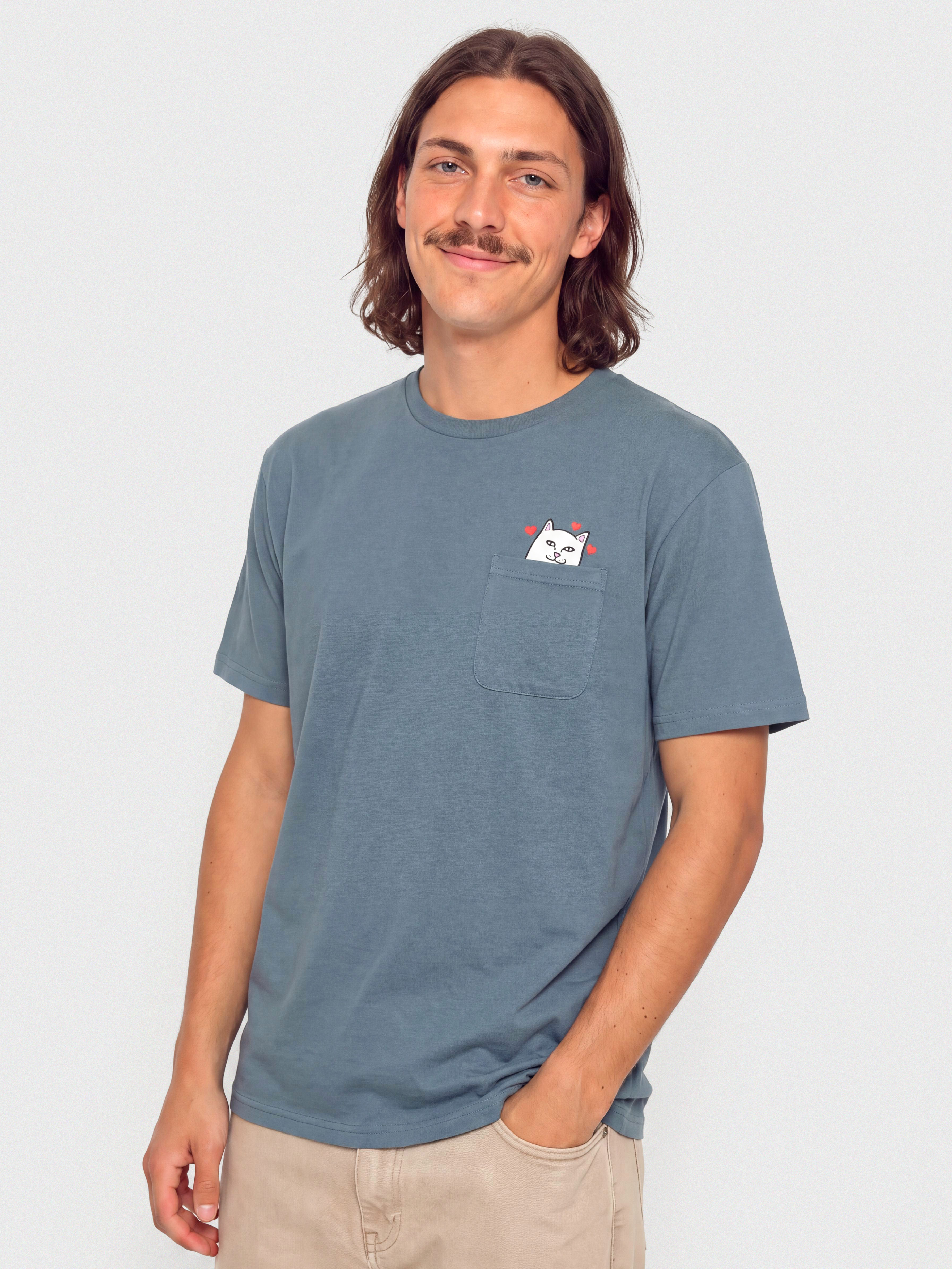 RipNDip Nermal Loves Pocket T-Shirt (slate)