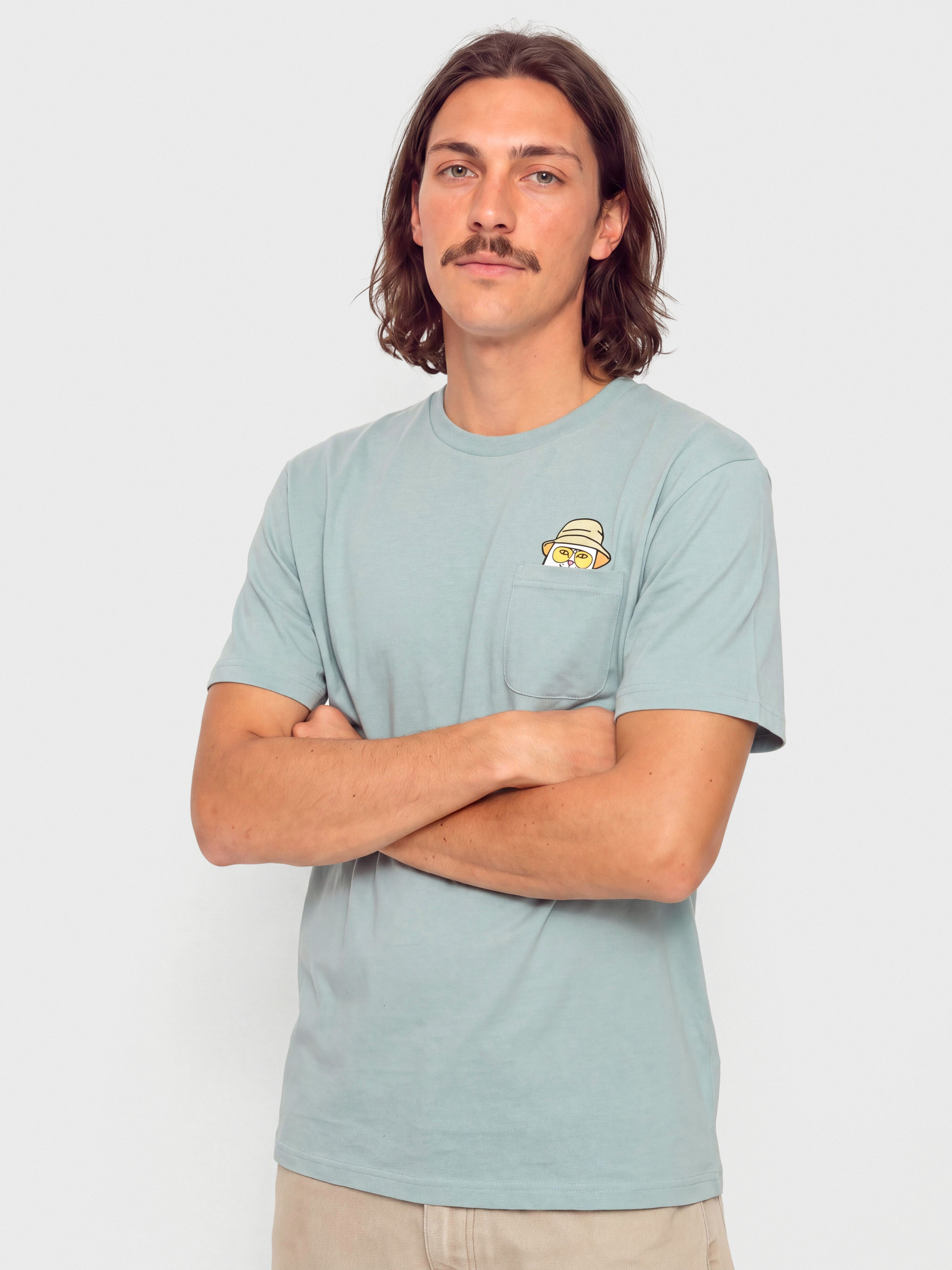 RipNDip T-Shirt Nermal S Thompson Pocket (silver blue)