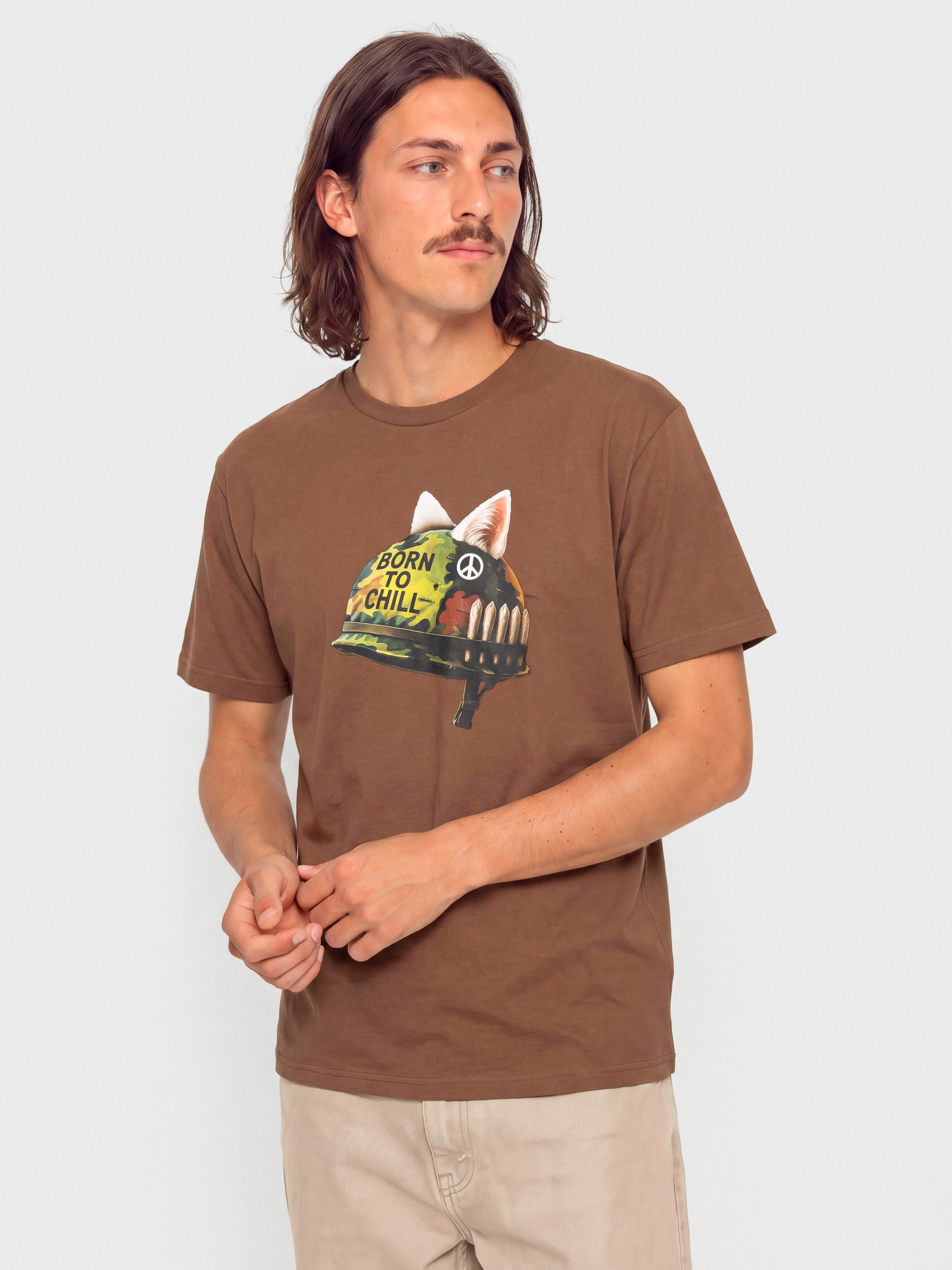 RipNDip Born To Chill T-Shirt (brown wash)