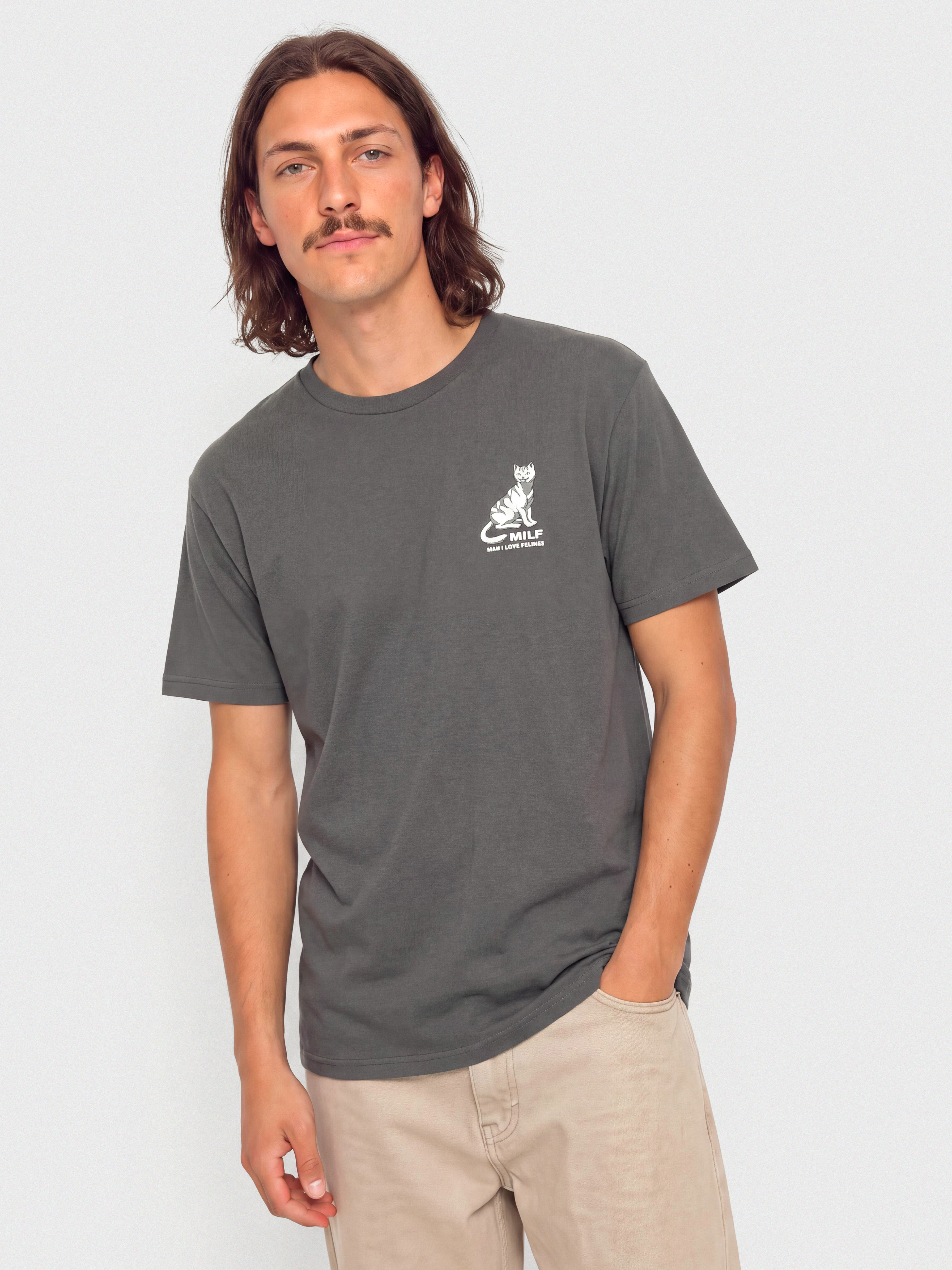 RipNDip T-Shirt Man I Love Felines (charcoal)