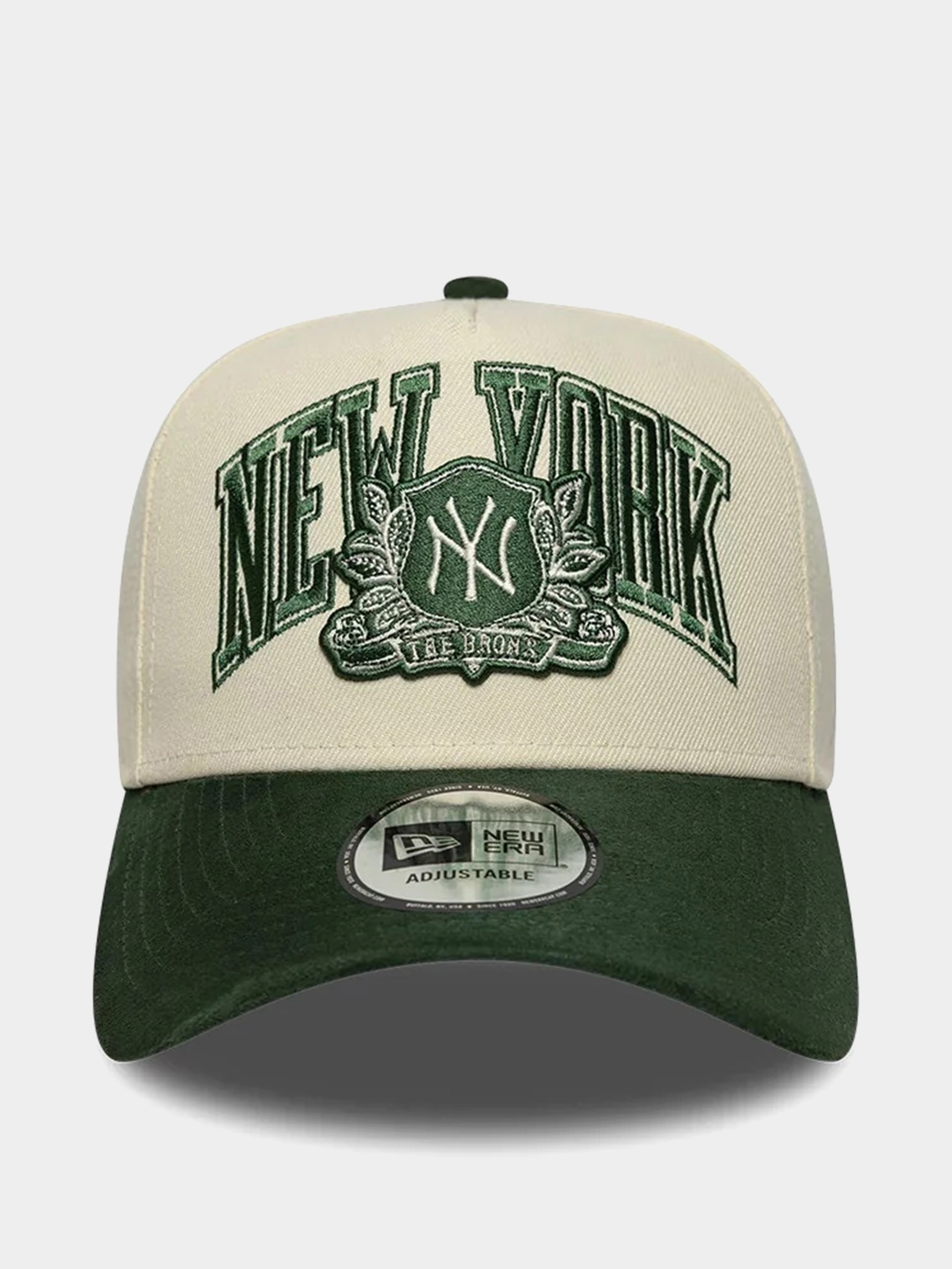 New Era Cap Wordmark Suede Eframe New York Yankees (light cream/green)