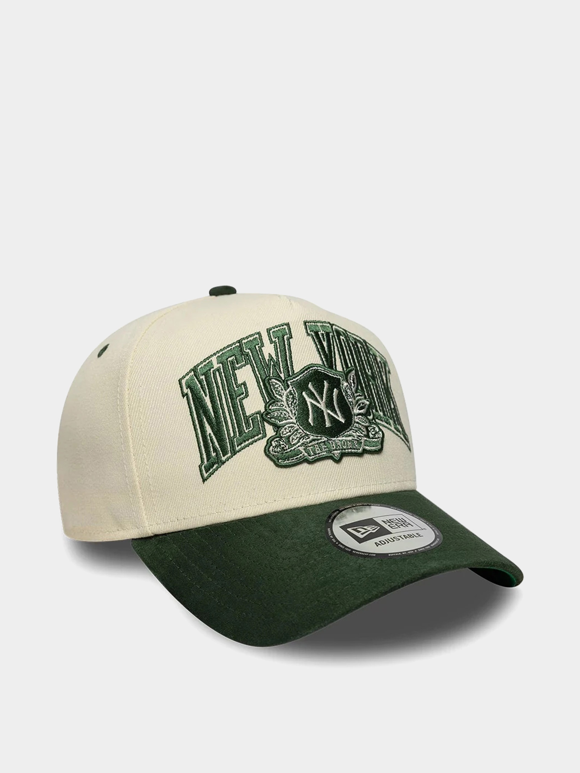 New Era Cap Wordmark Suede Eframe New York Yankees (light cream/green)