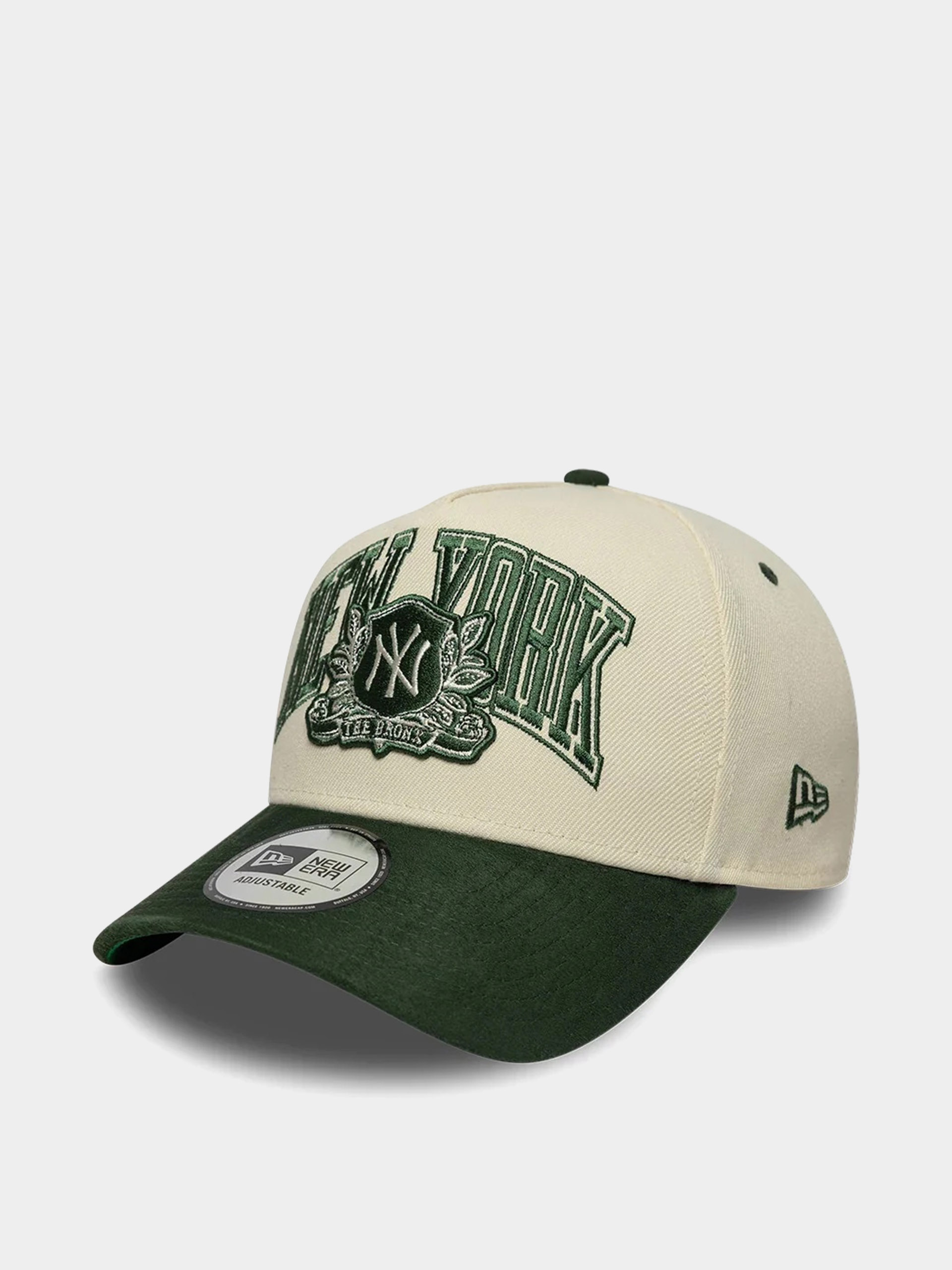New Era Cap Wordmark Suede Eframe New York Yankees (light cream/green)