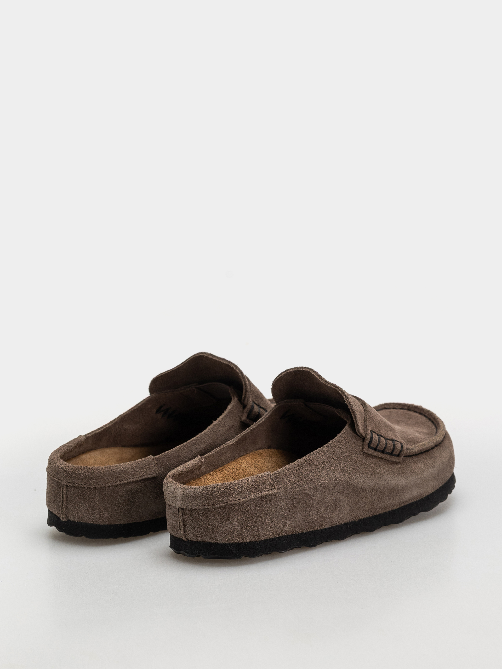 Birkenstock Naples Wrapped Suede Leather Narrow Flip-flops (concrete gray)