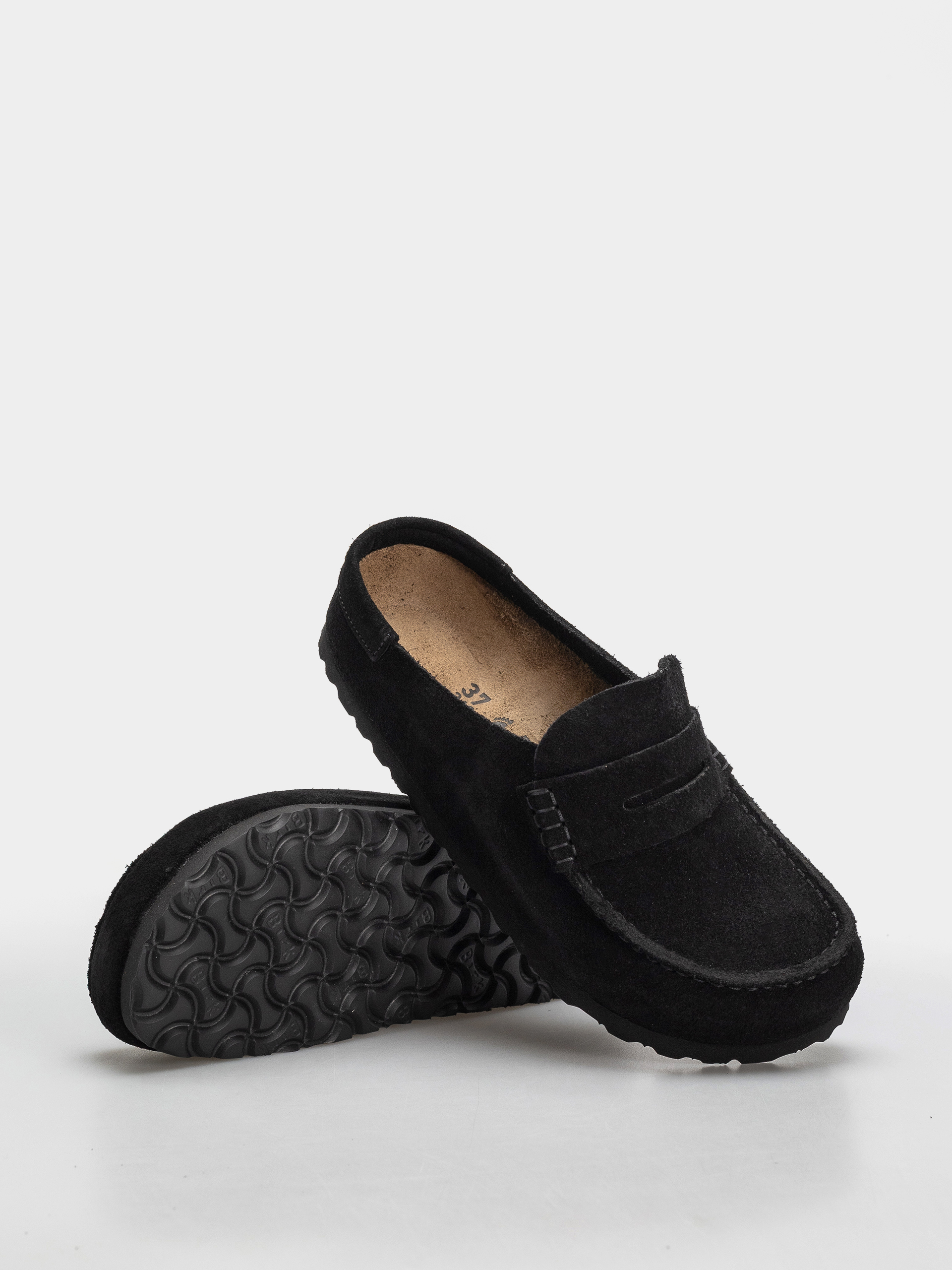 Birkenstock Flip-flops Naples Wrapped Suede Leather Narrow (black)