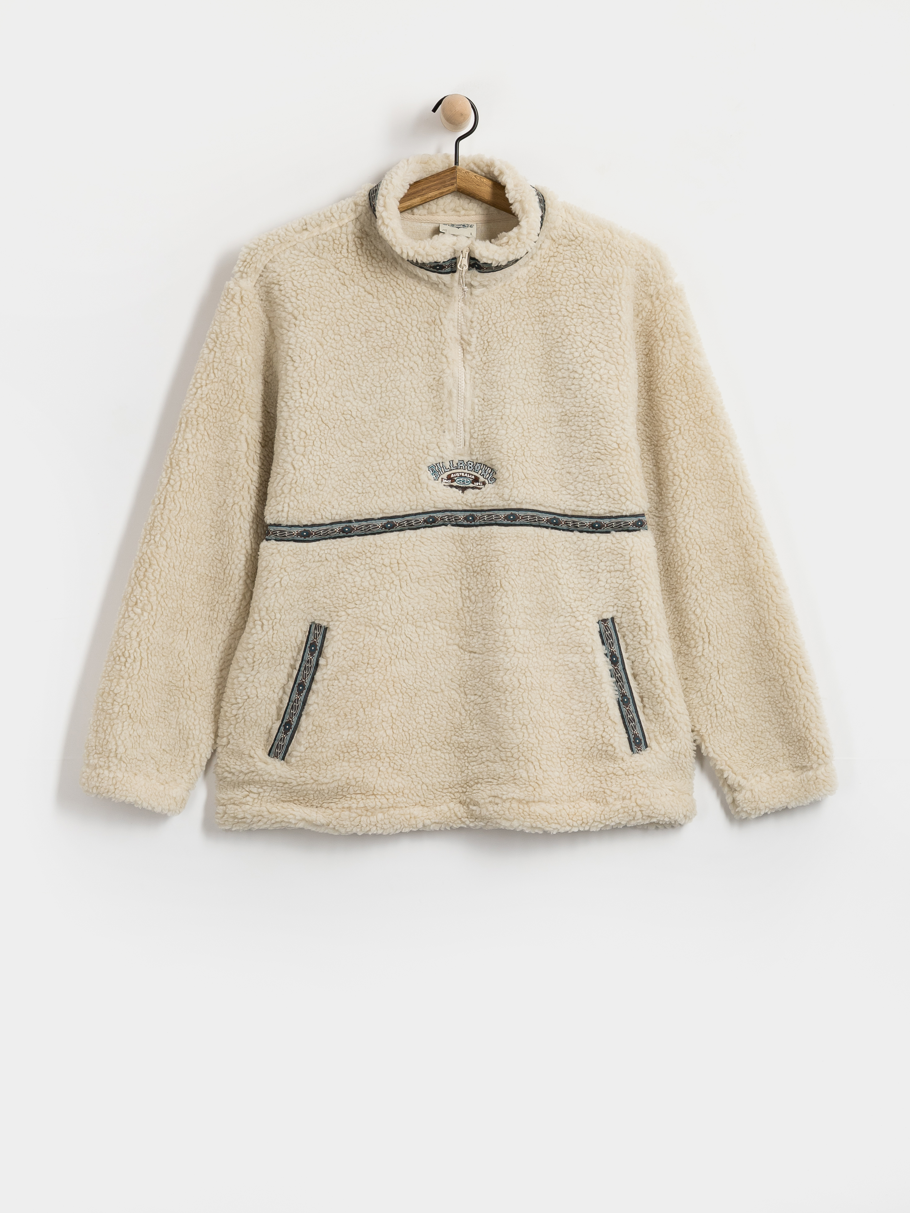 Mens Billabong Tombstone Half Zip Fleece  (oatmeal)