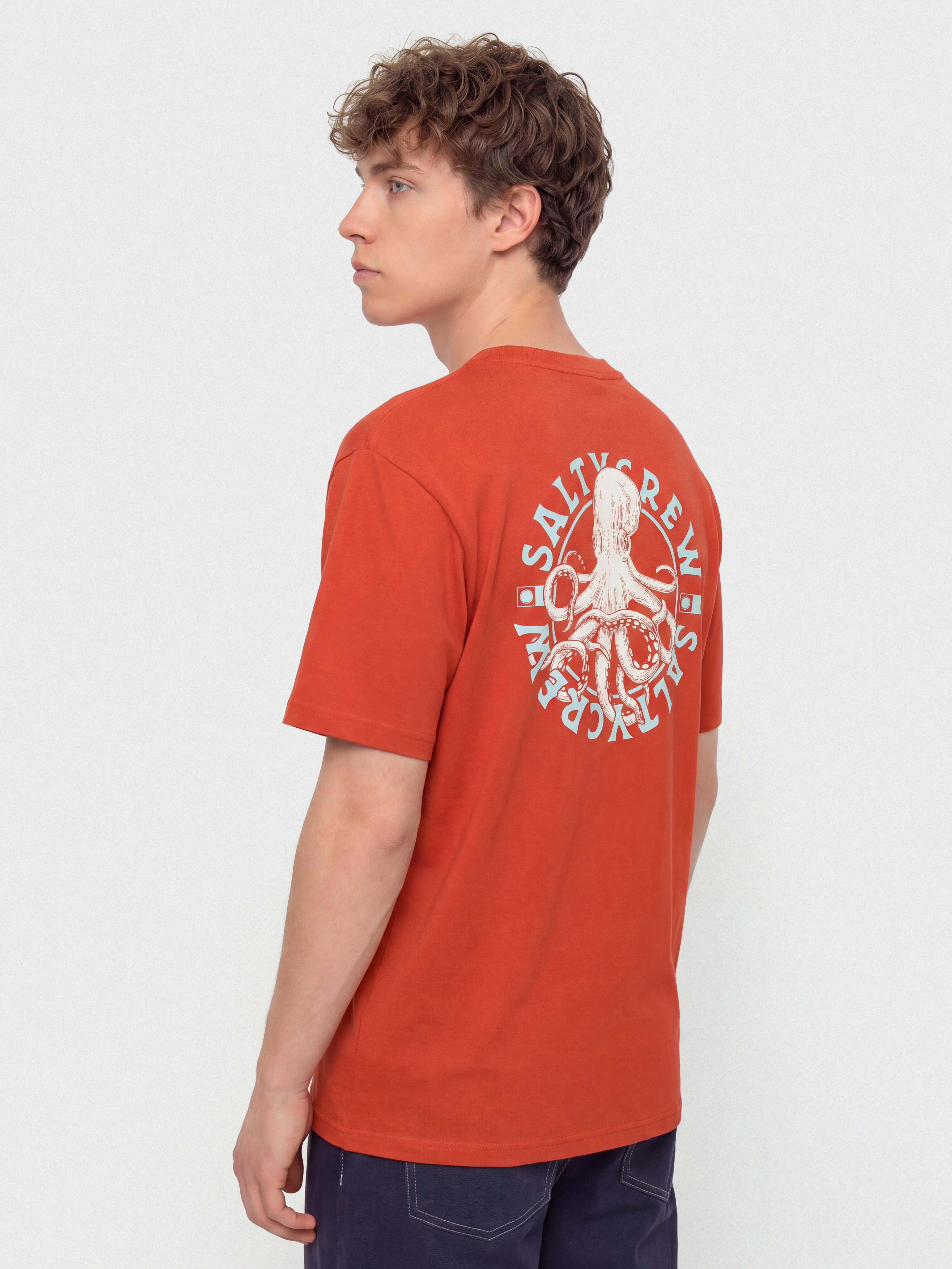Salty Crew Tentacles T-Shirt (washed red)