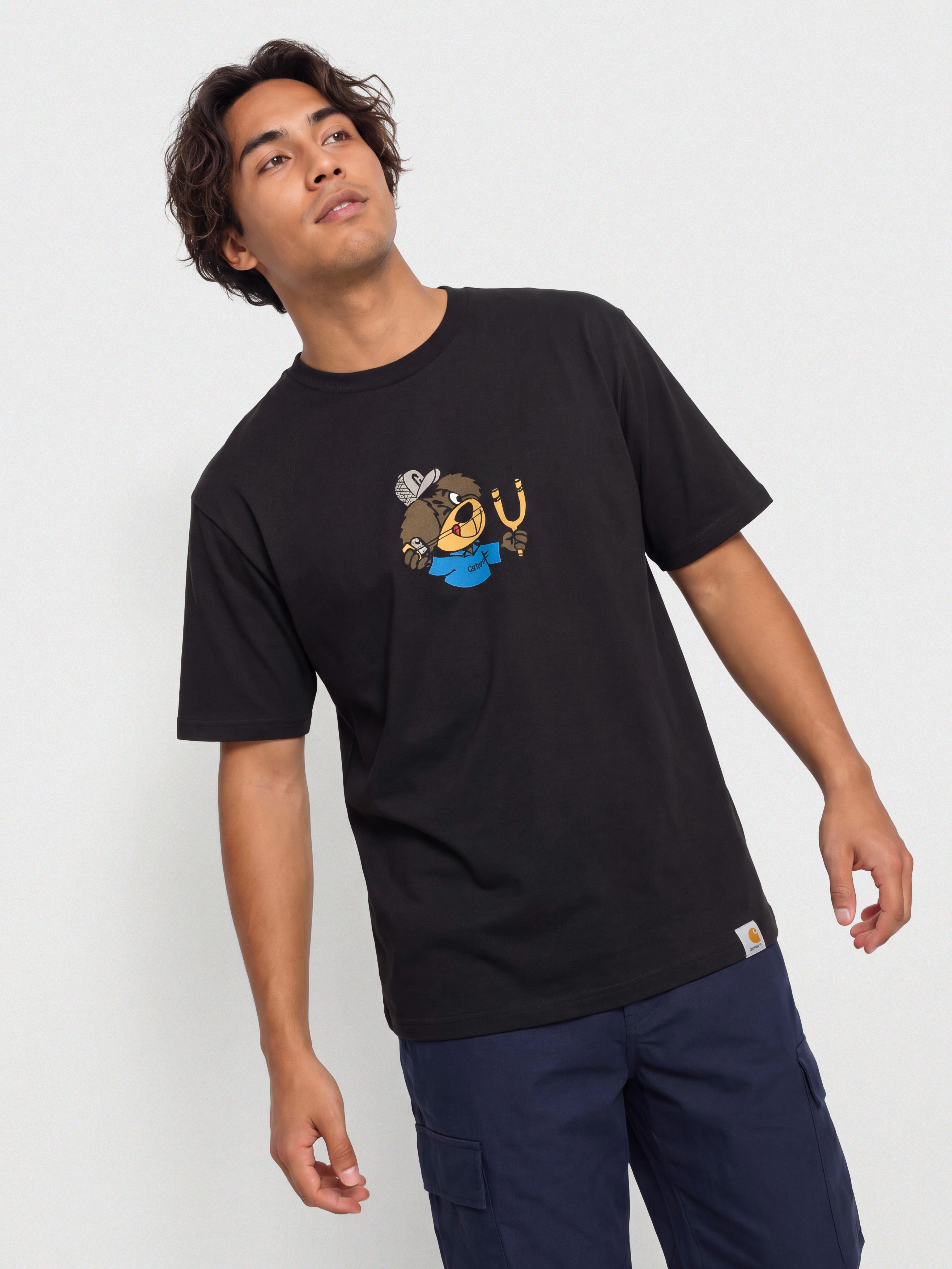 Carhartt WIP Slingshot T-Shirt (black/heavy enzyme wash)