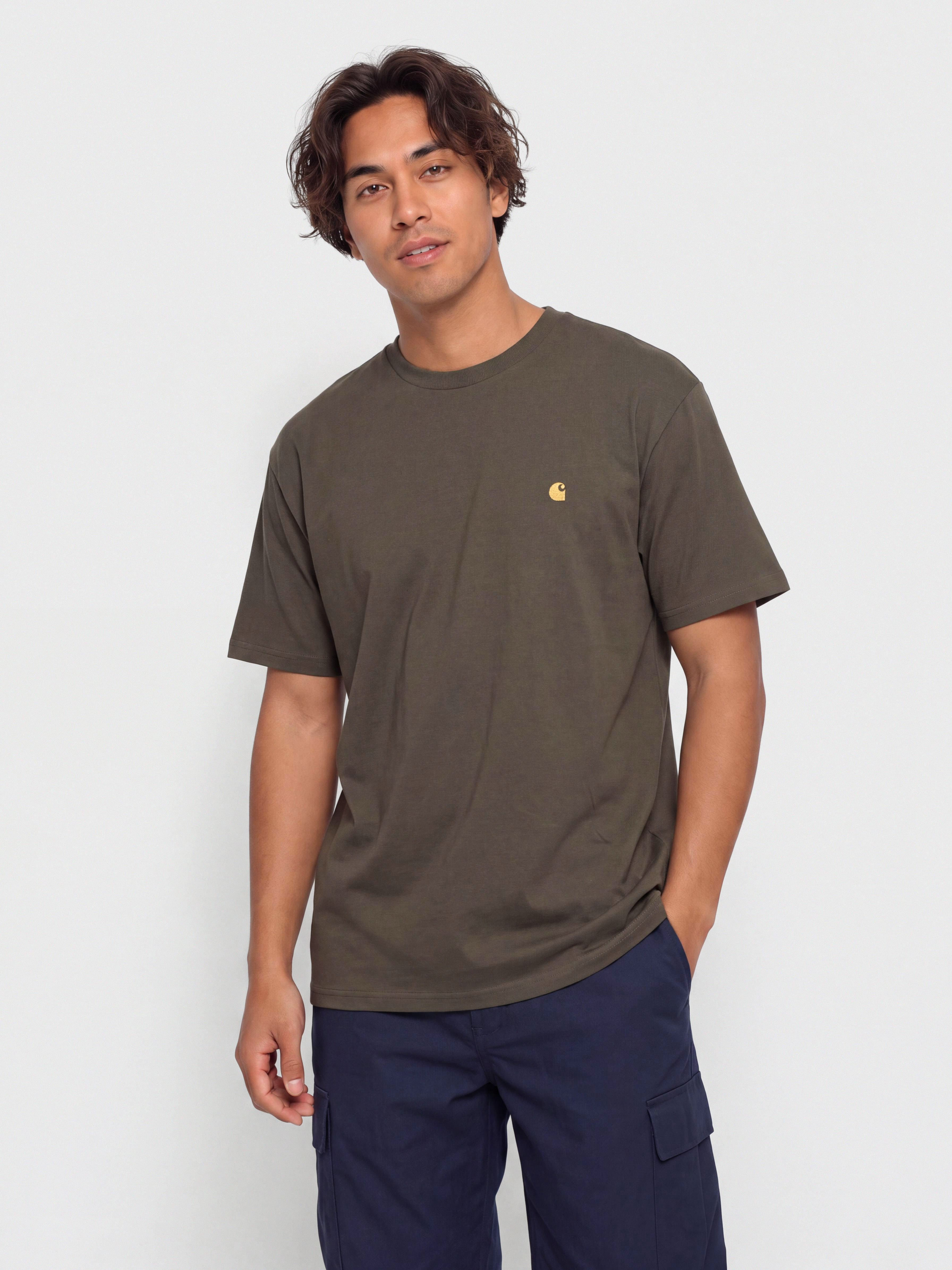 Carhartt WIP Chase T-Shirt (shungite/gold)