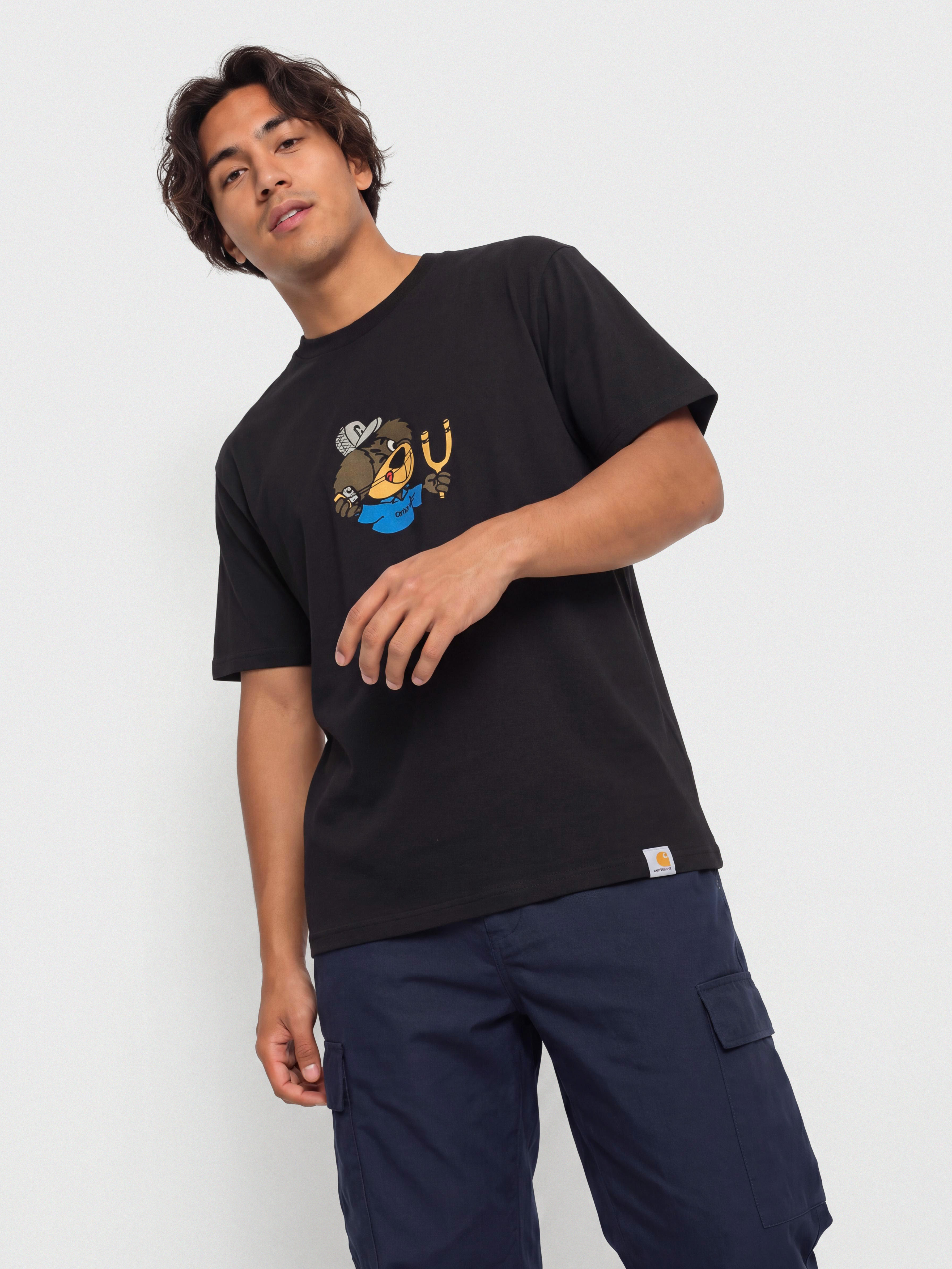 Carhartt WIP Slingshot T-Shirt (black/heavy enzyme wash)