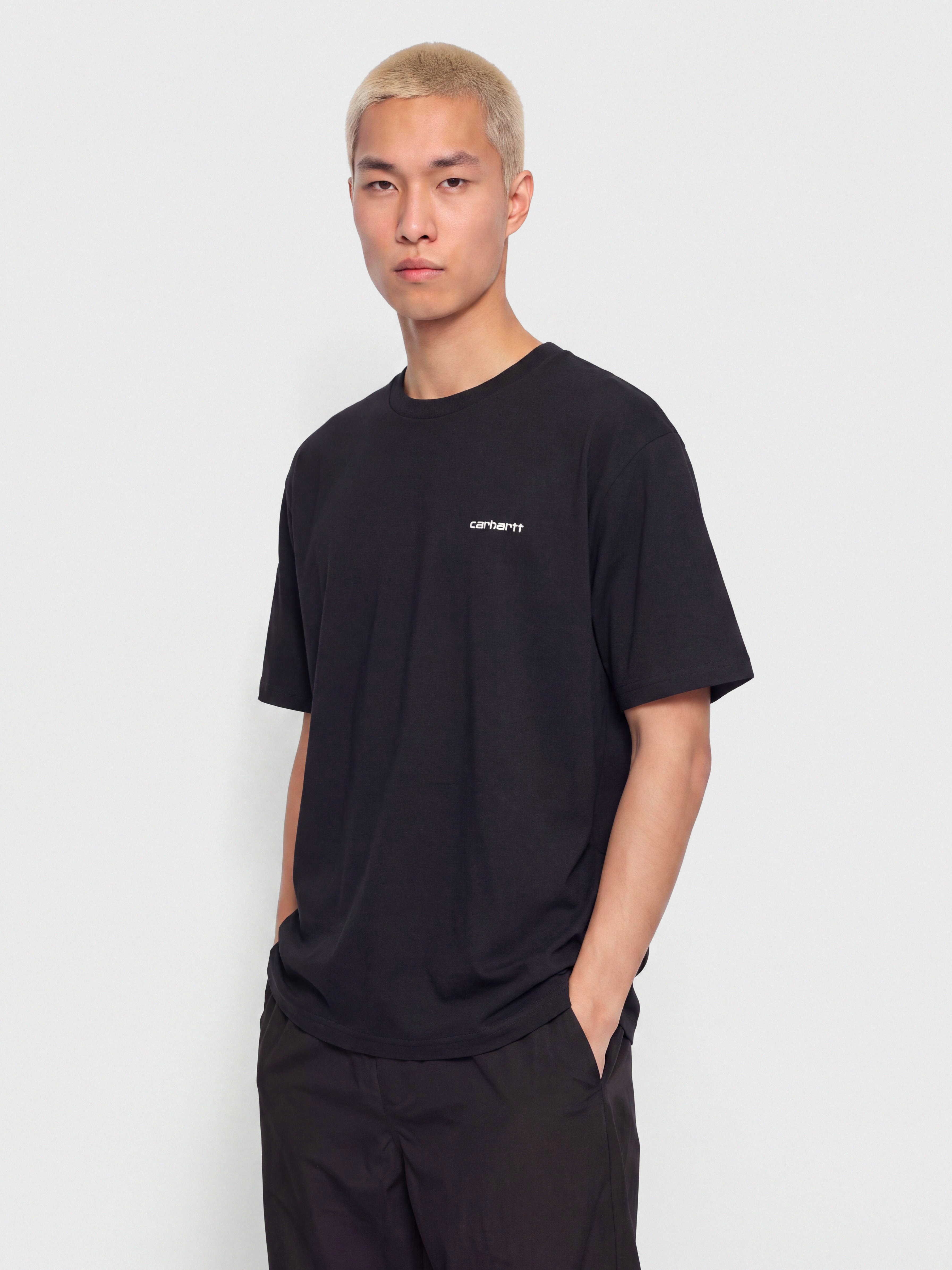 Carhartt WIP Script Embroidery T-Shirt (dark navy/white)