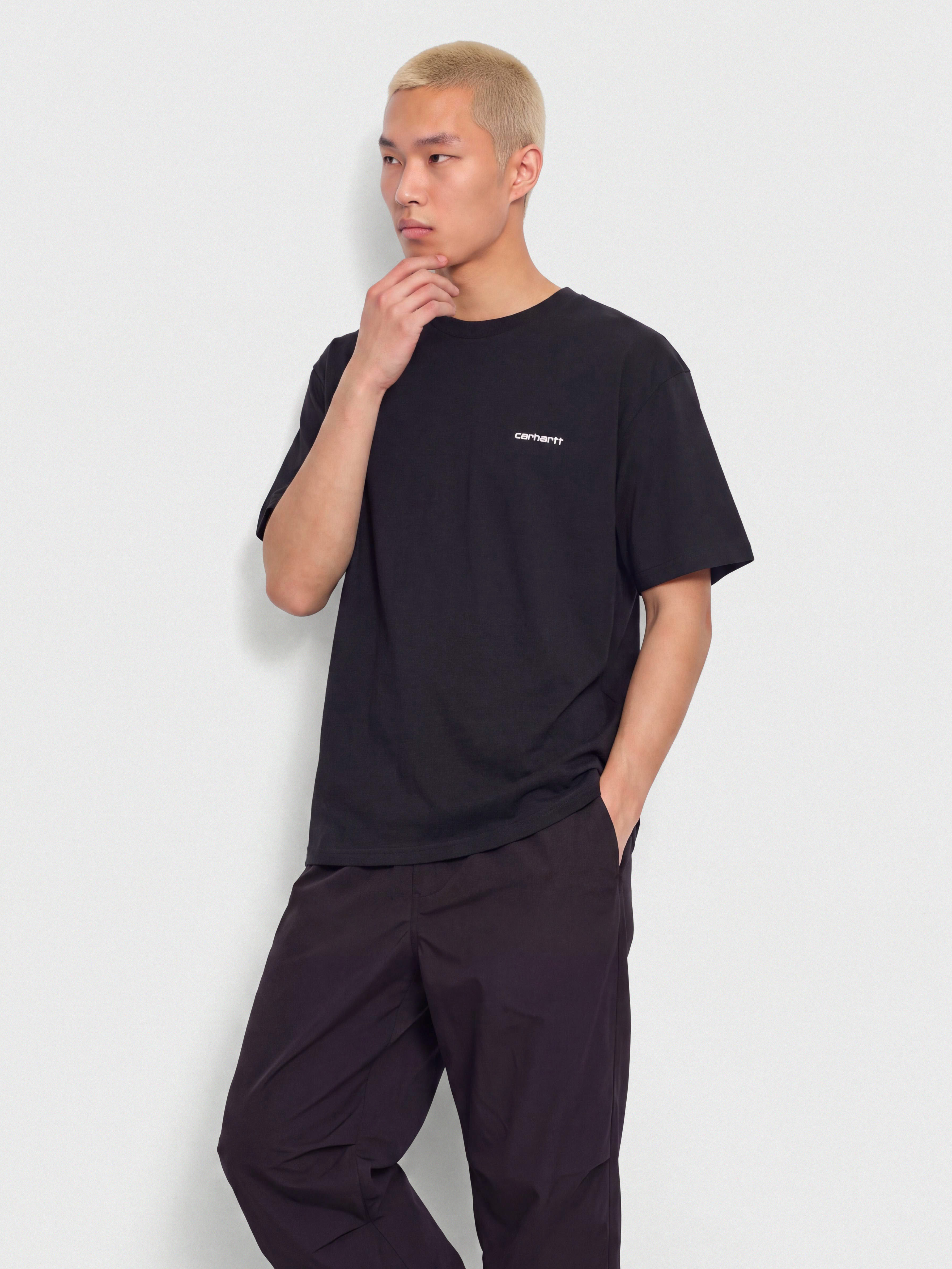 Carhartt WIP Script Embroidery T-Shirt (dark navy/white)