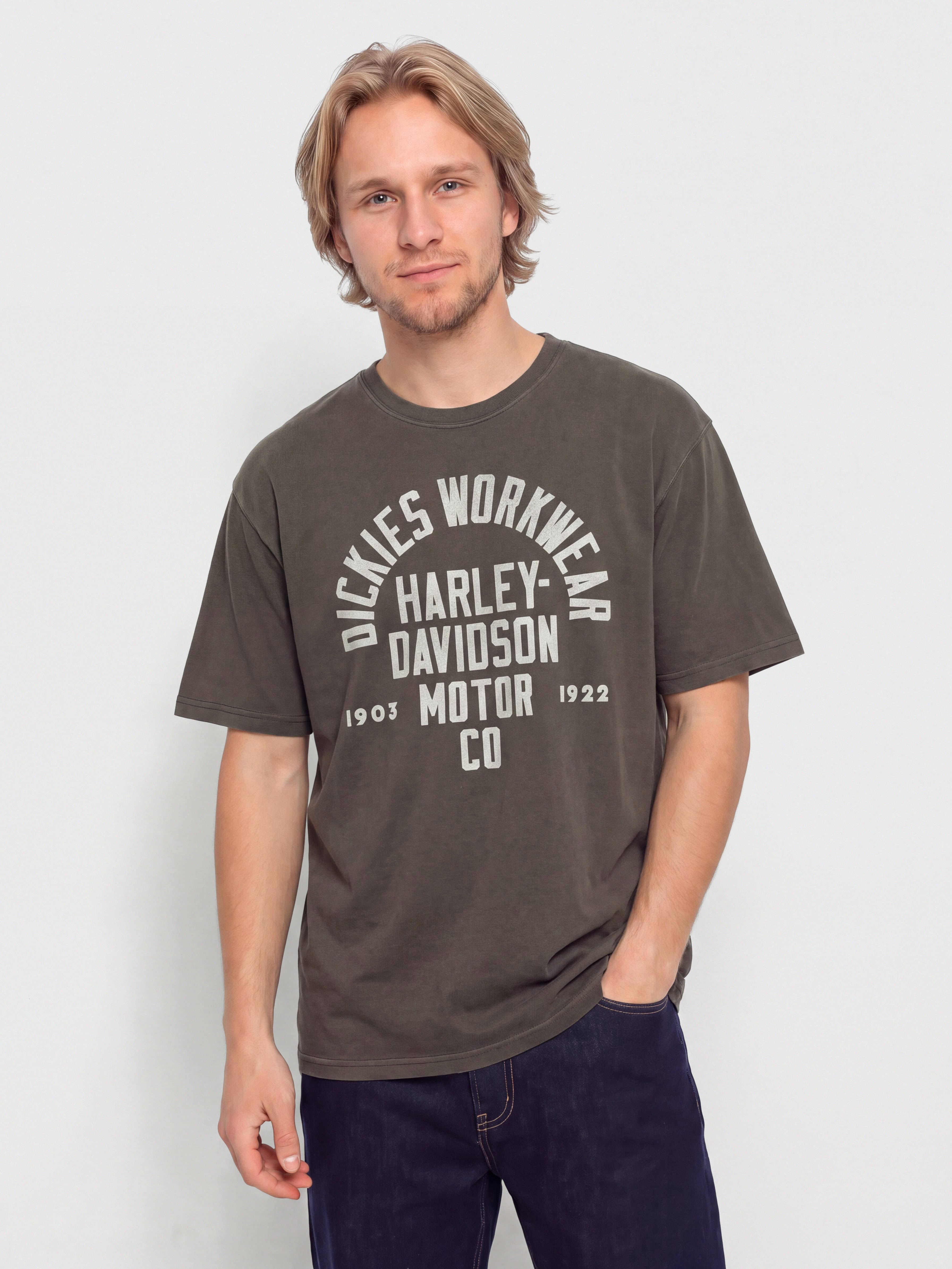 Dickies T-Shirt X Harley Davidson Vintage Wash (black)