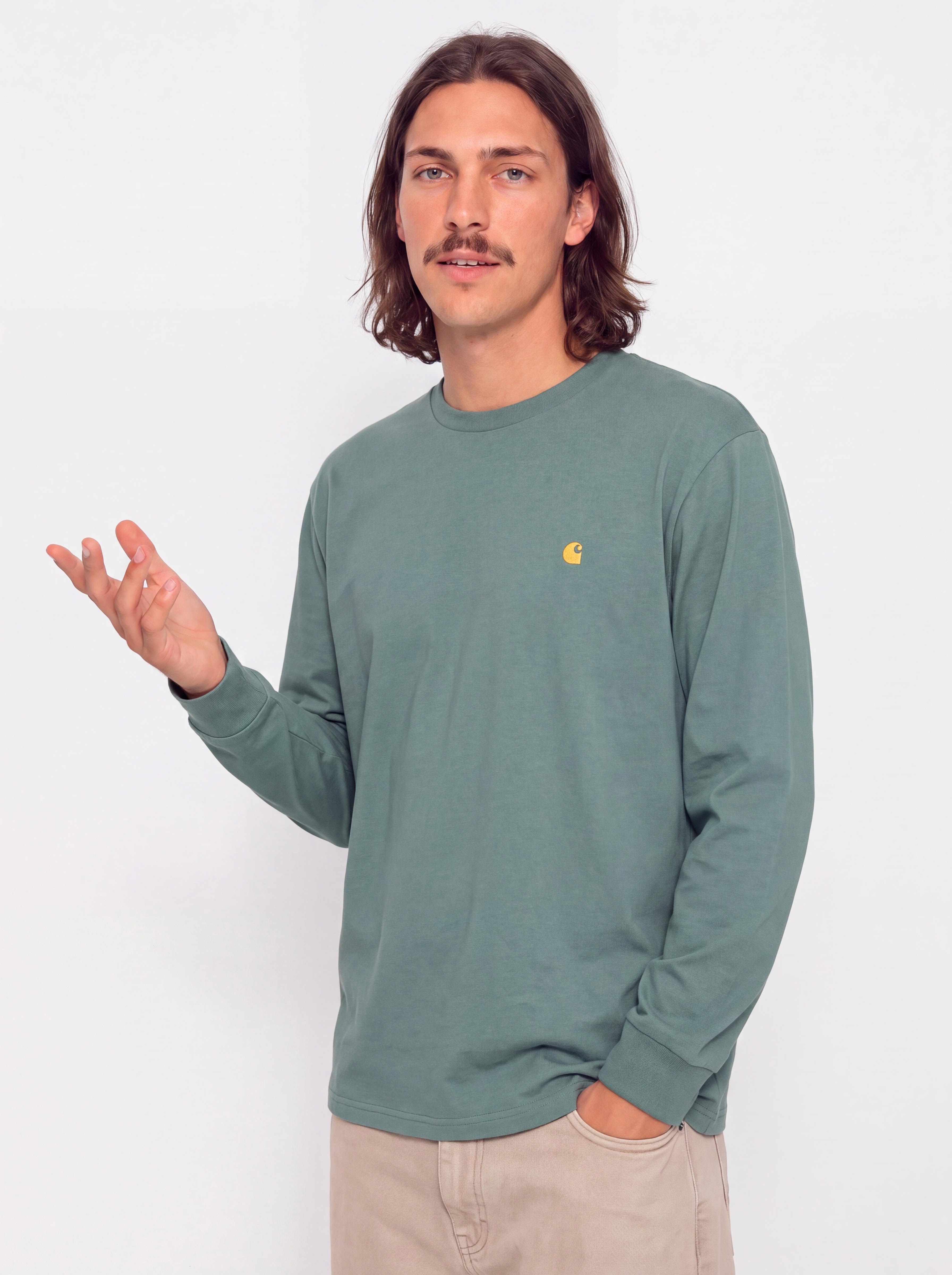 Carhartt WIP Chase Longsleeve (silver pine/gold)