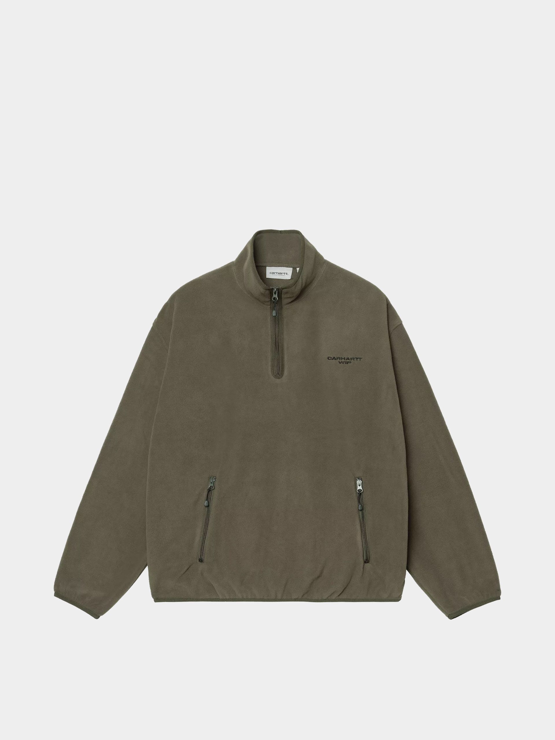 Herren Carhartt WIP Fleece Jacke Edmore Half Zip (cypress/black)