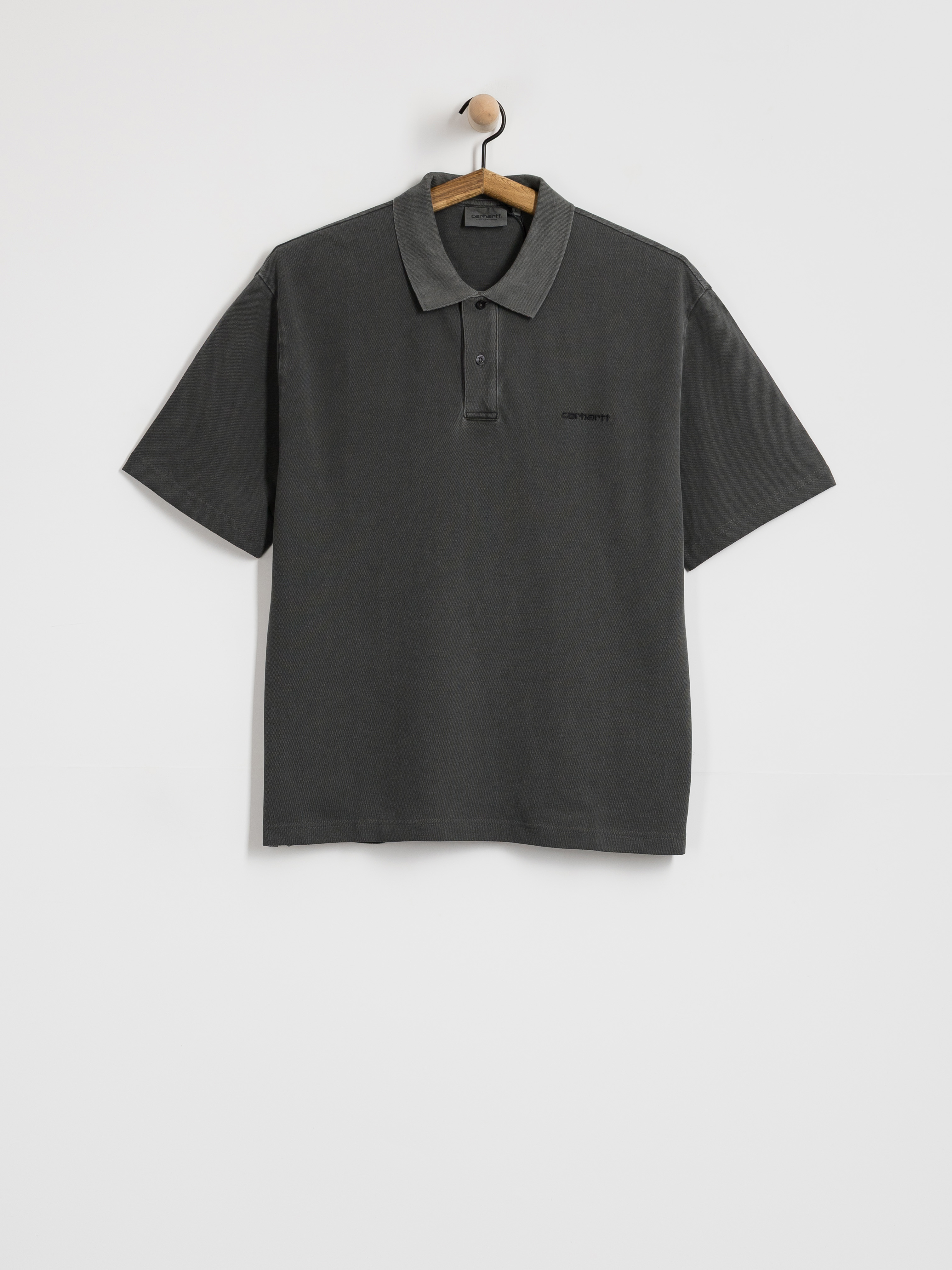 Carhartt WIP T-Shirt Wayne Polo (black/garment dyed)