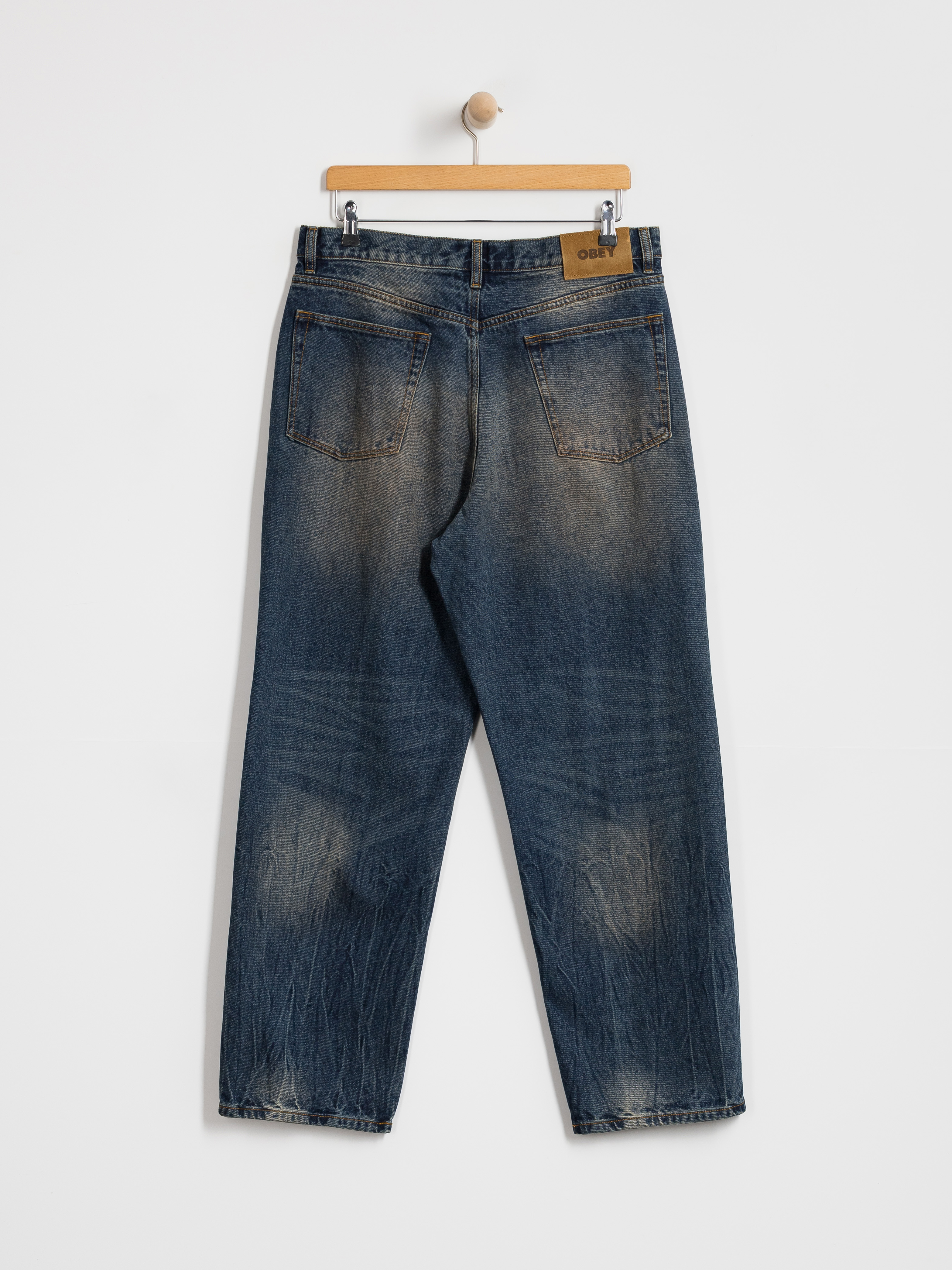 OBEY Classic Baggy Denim Hose (oil stained indigo)