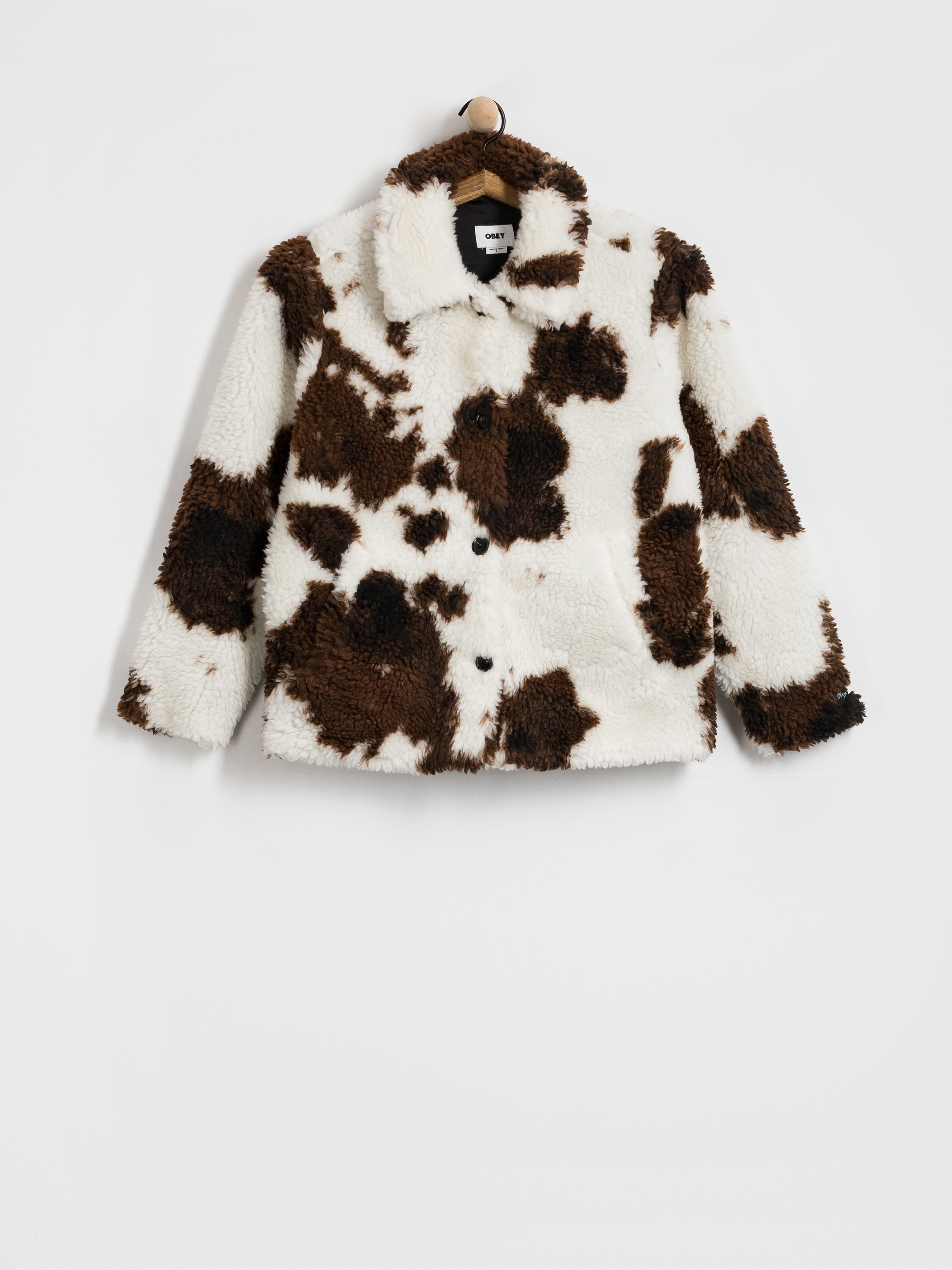 OBEY Nolie Sherpa Wmn Jacke (cow print)