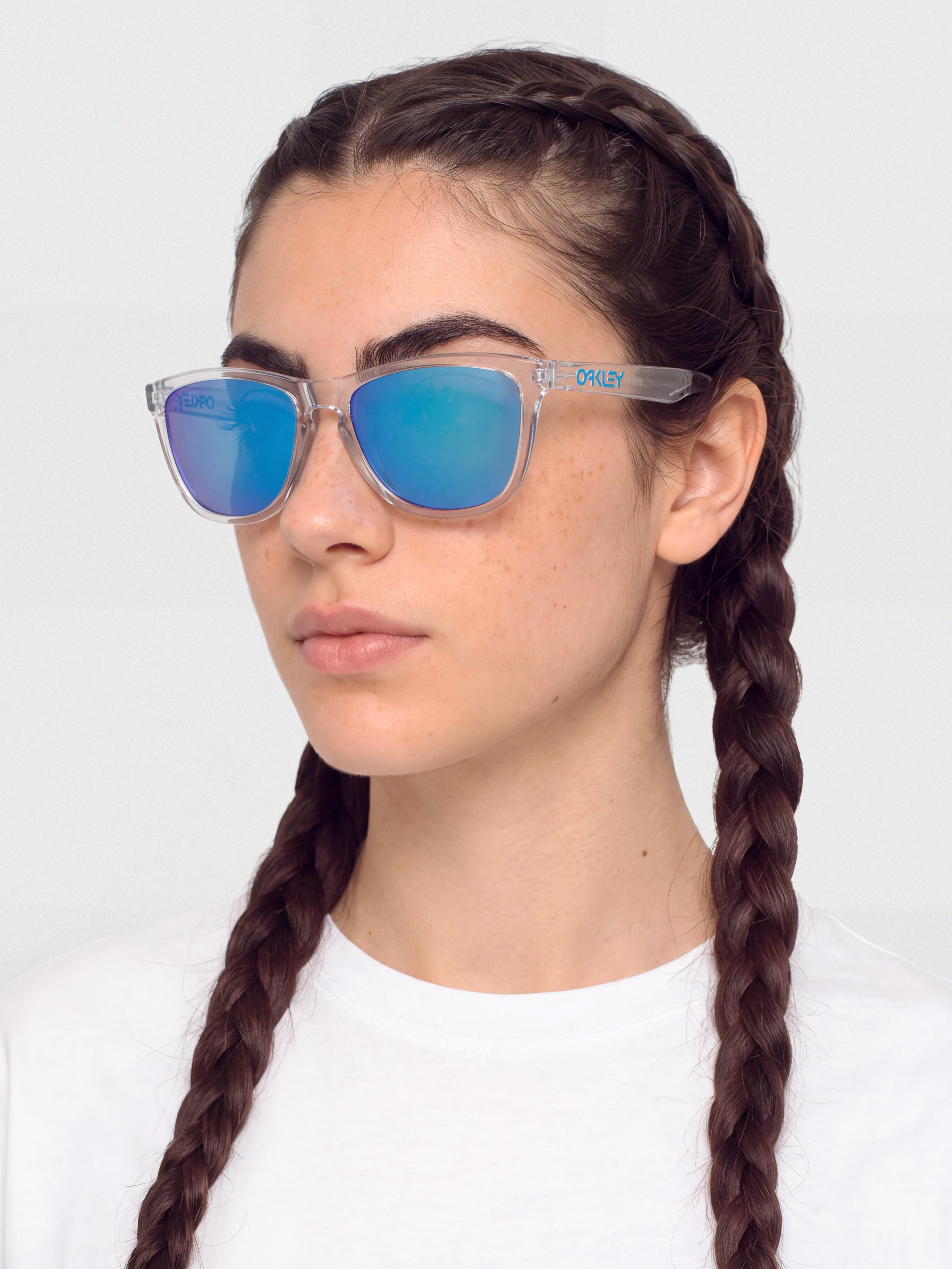 Oakley Frogskins Sunglasses (crystal clear/prizm sapphire)