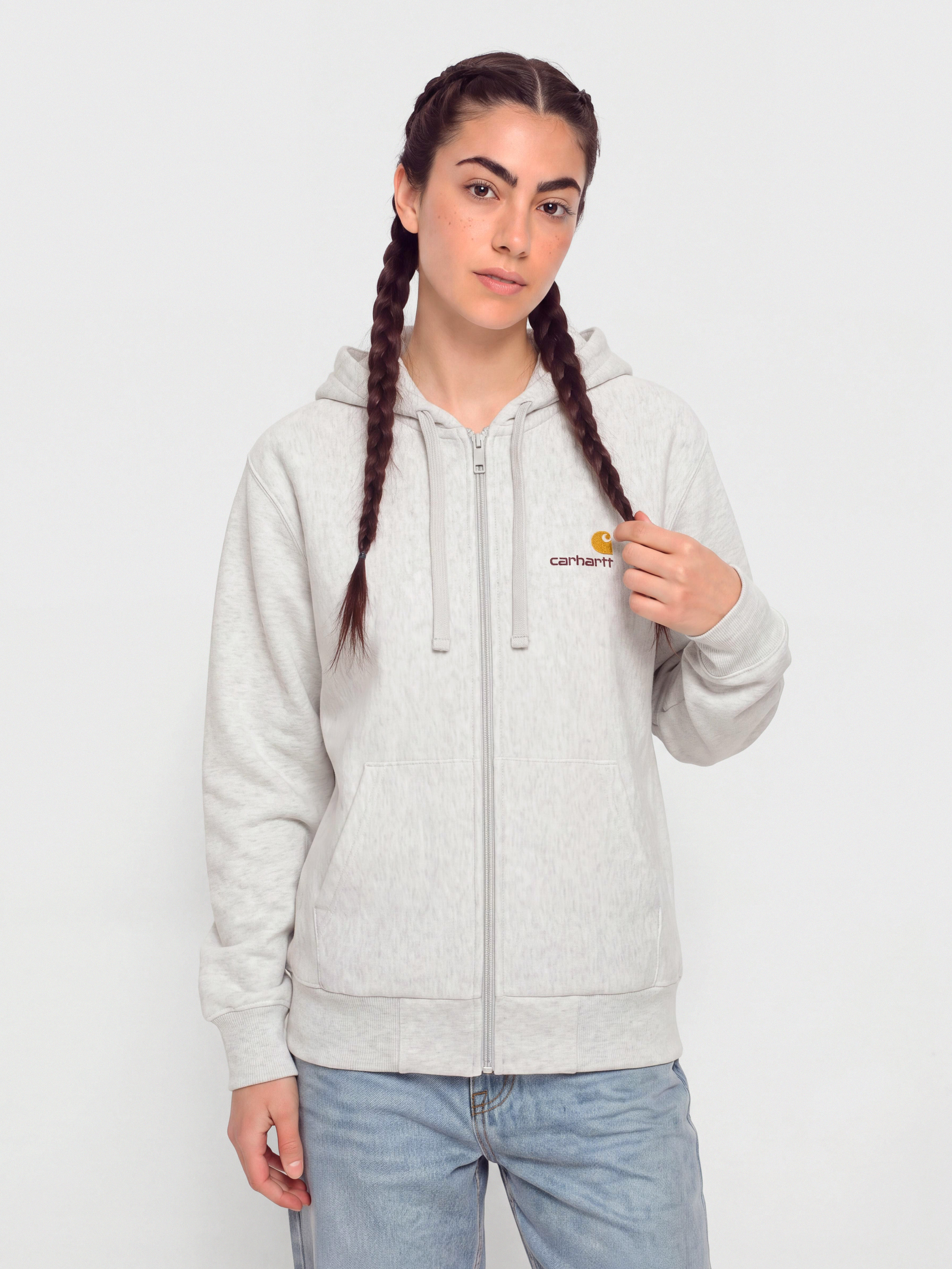 Carhartt WIP Hoodie American Script ZHD Wmn (ash heather)
