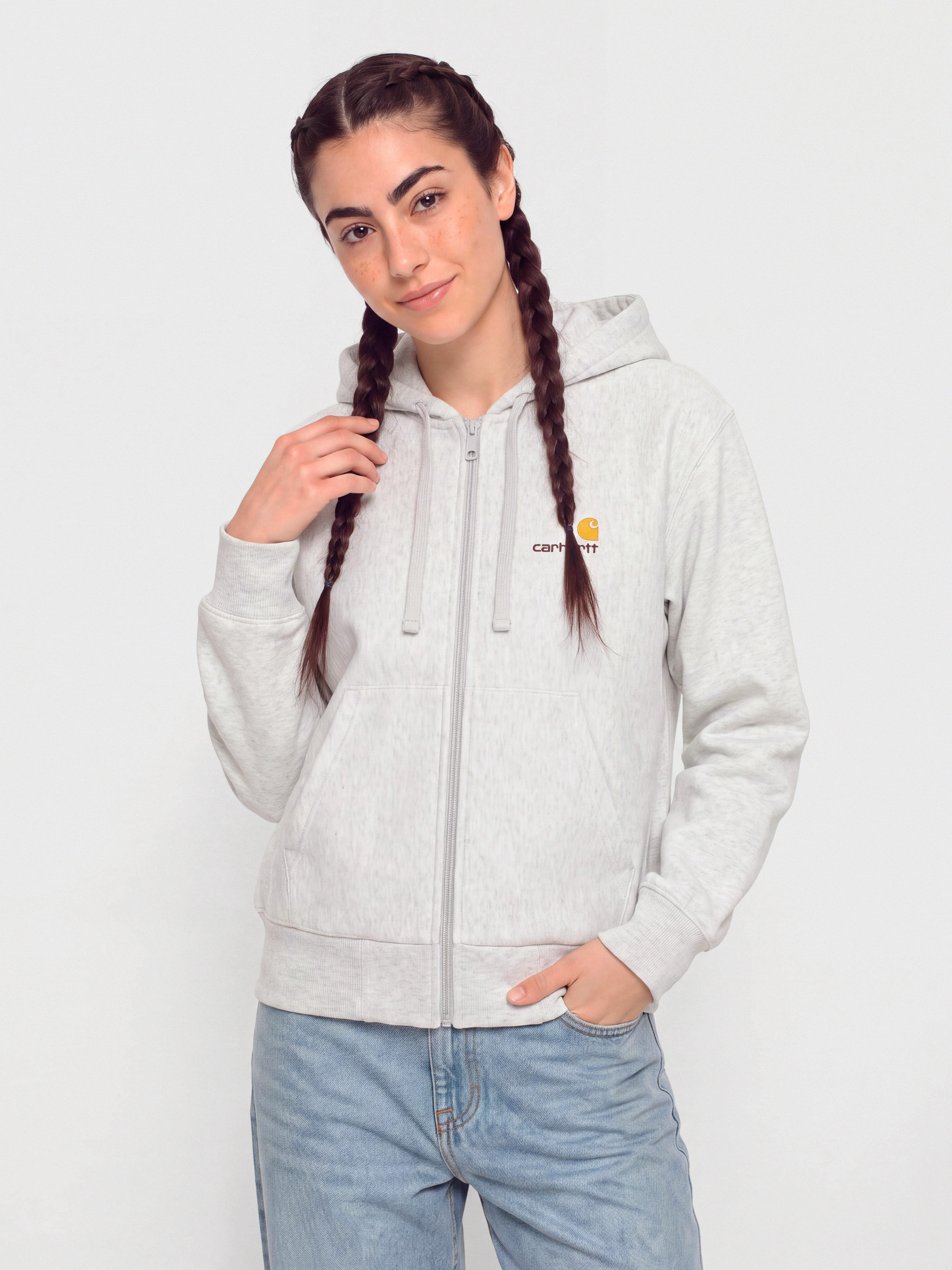 Carhartt WIP Hoodie American Script ZHD Wmn (ash heather)