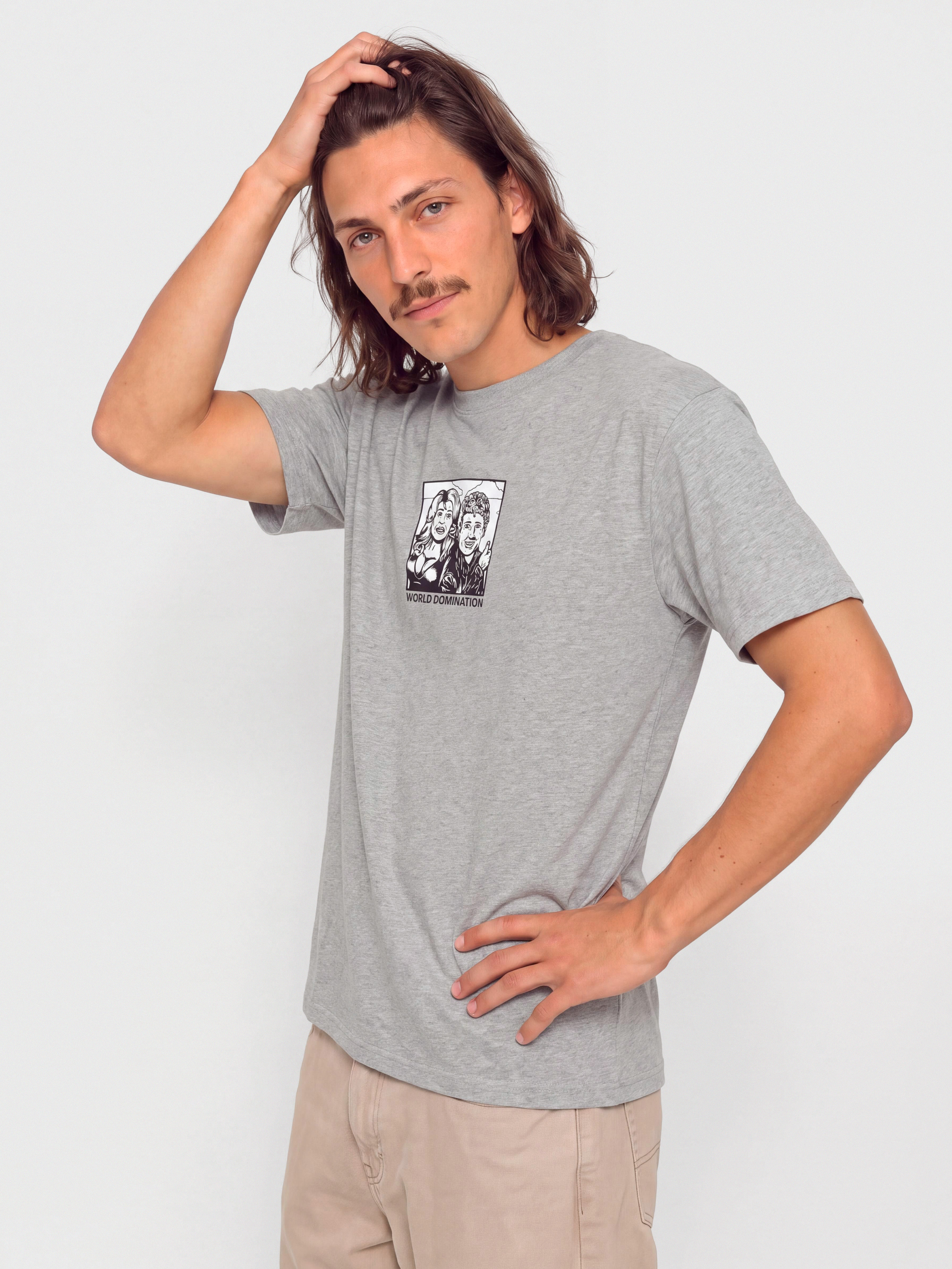 Polar Skate World Domination T-Shirt (heather grey)