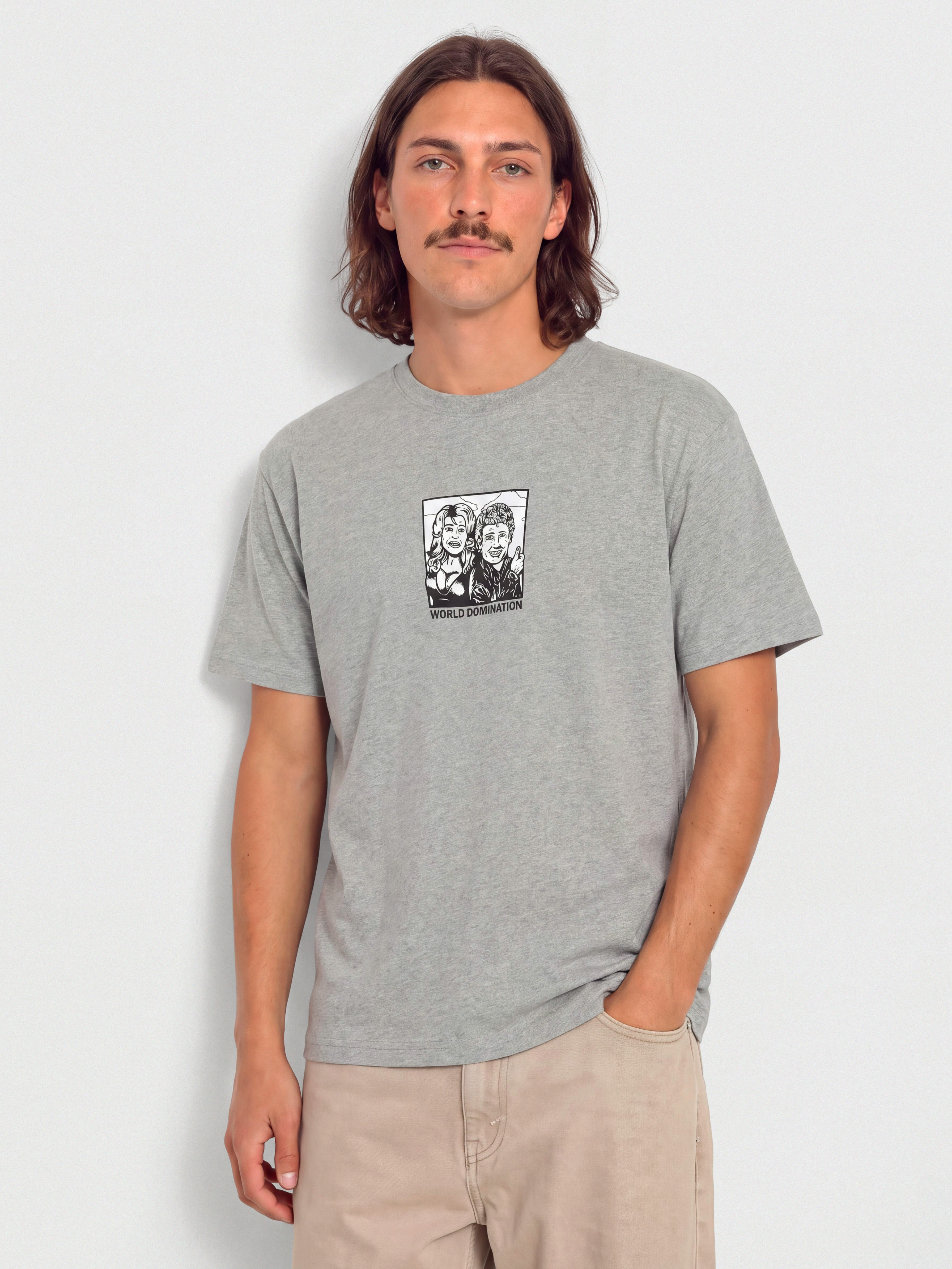 Polar Skate World Domination T-Shirt (heather grey)