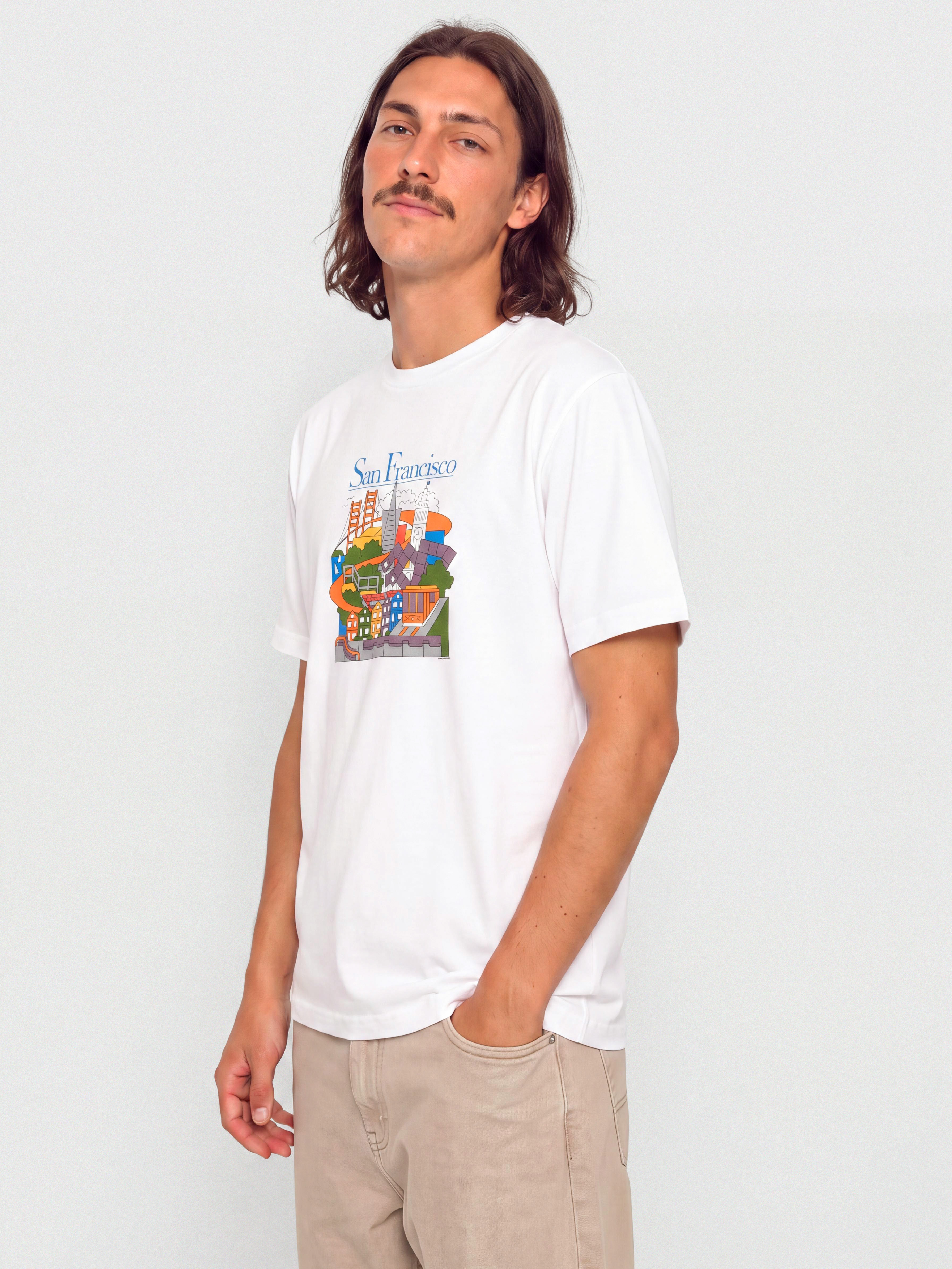 Real T-Shirt Sf Travel (white w/multi color print)