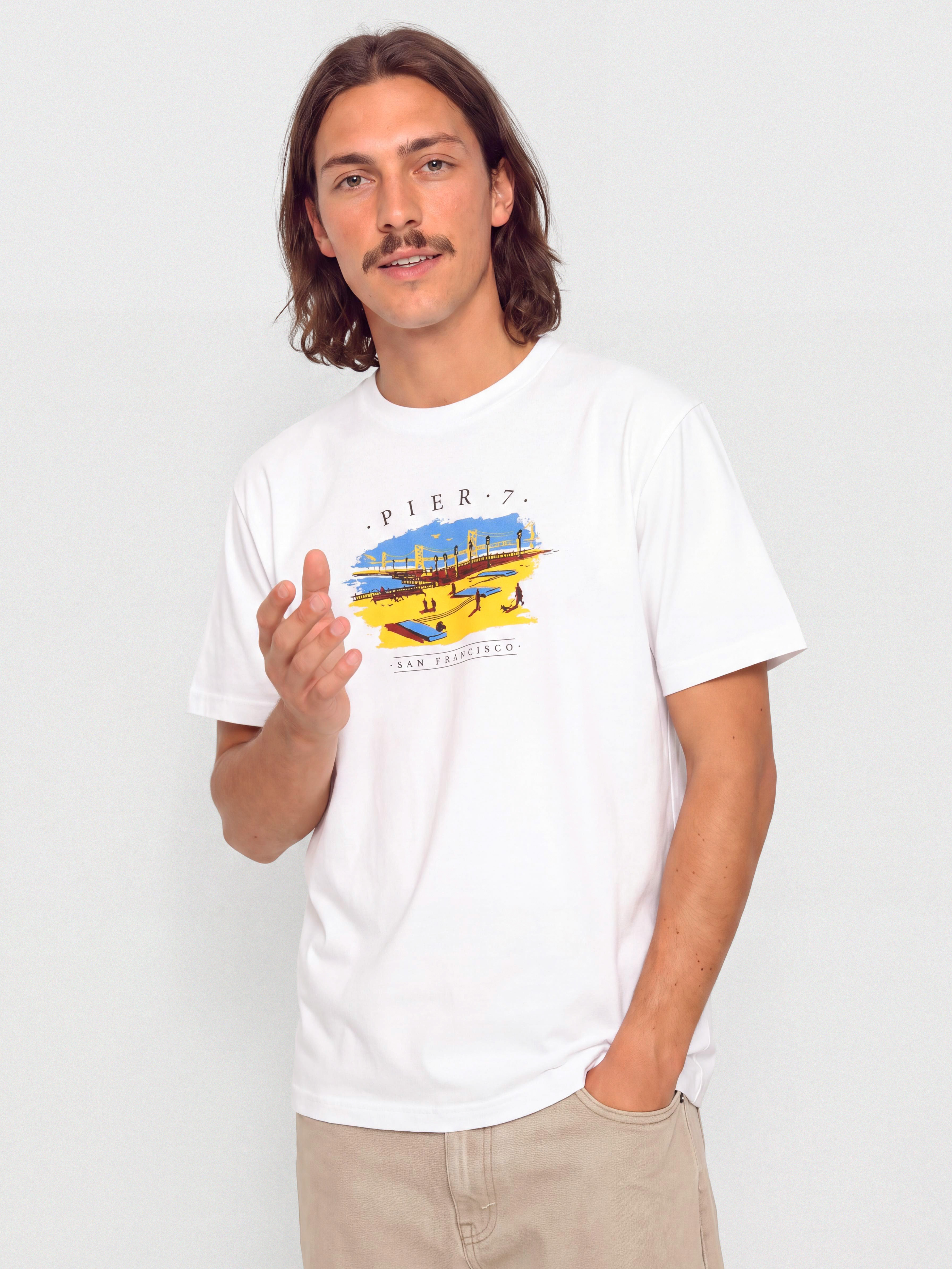 Real T-Shirt Pier 7 (white w/multi color print)