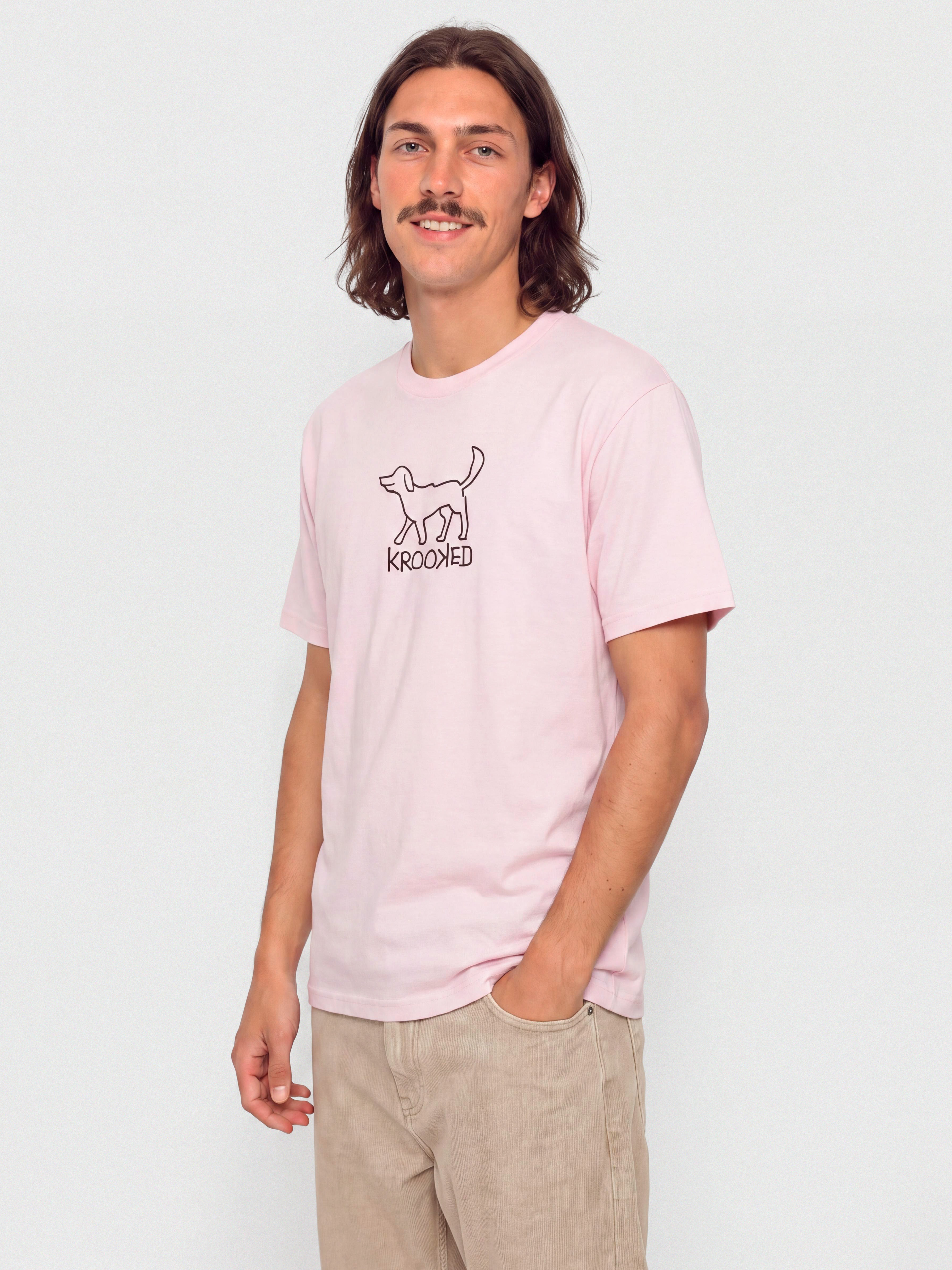 Krooked T-Shirt El Perro (pink w/black print)