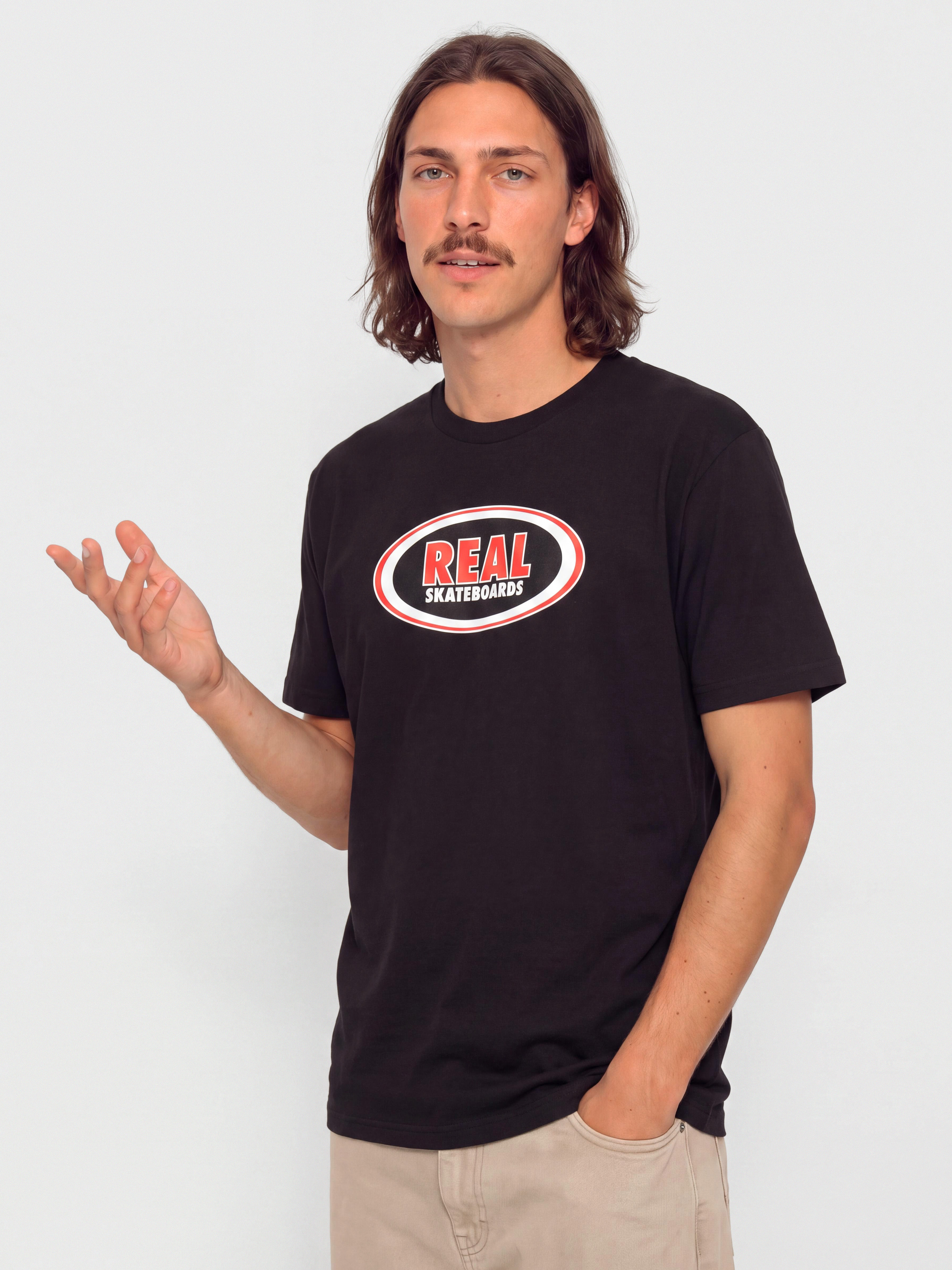 Real T-Shirt Oval - black (black w/red white black print)