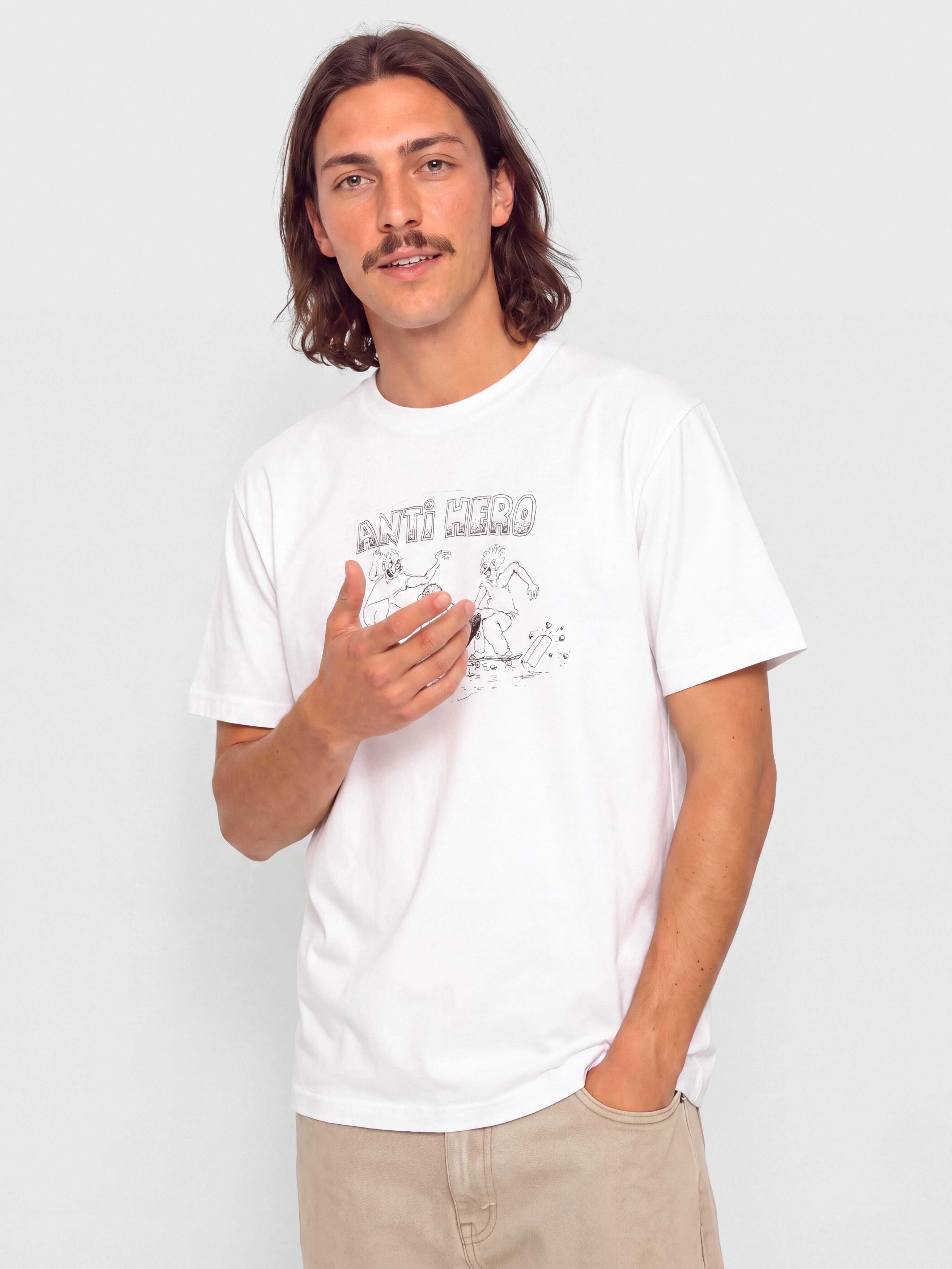 Antihero T-Shirt Curb Pit (white w/black print)