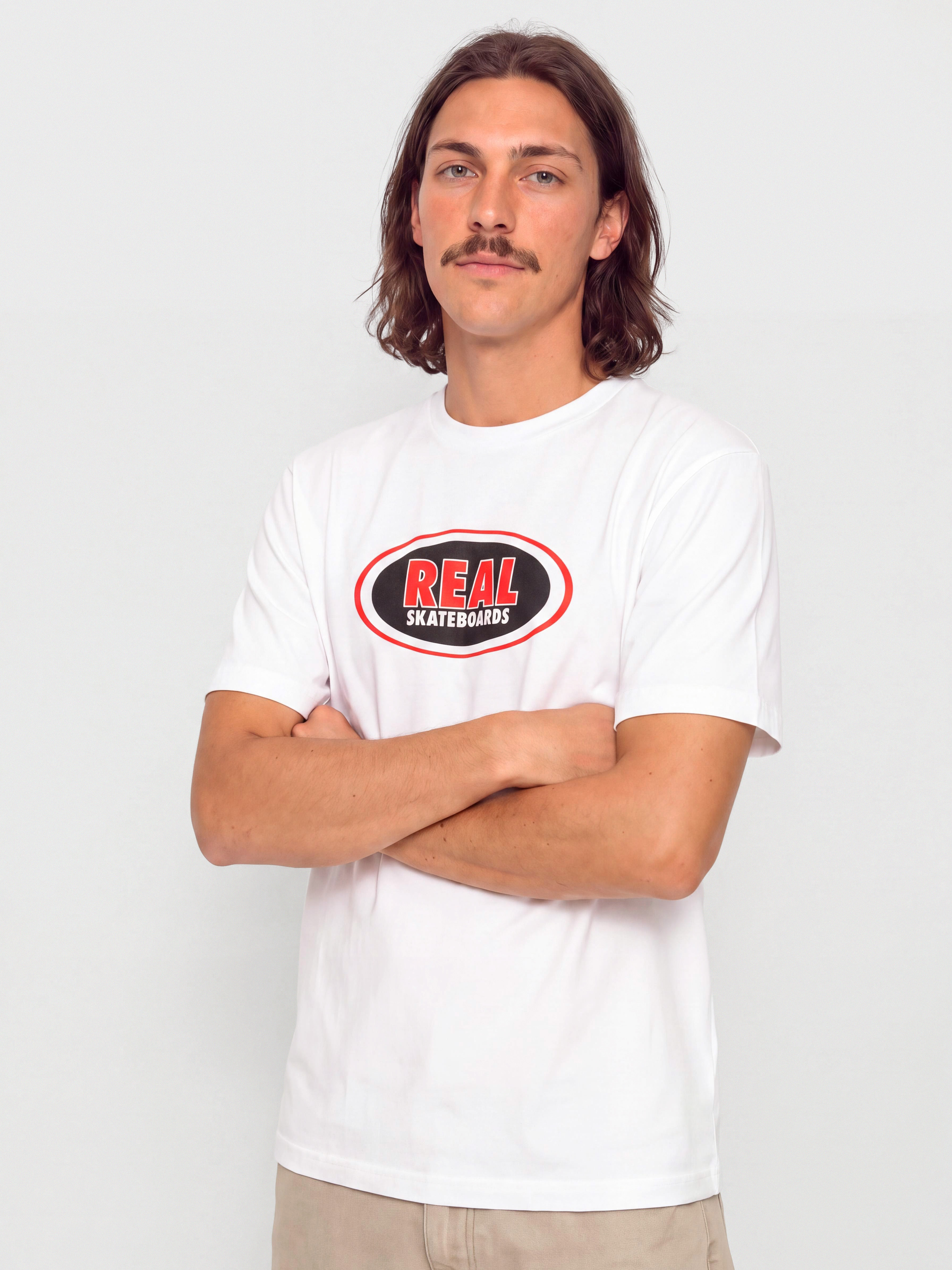 Real T-Shirt Oval (white/red/black)