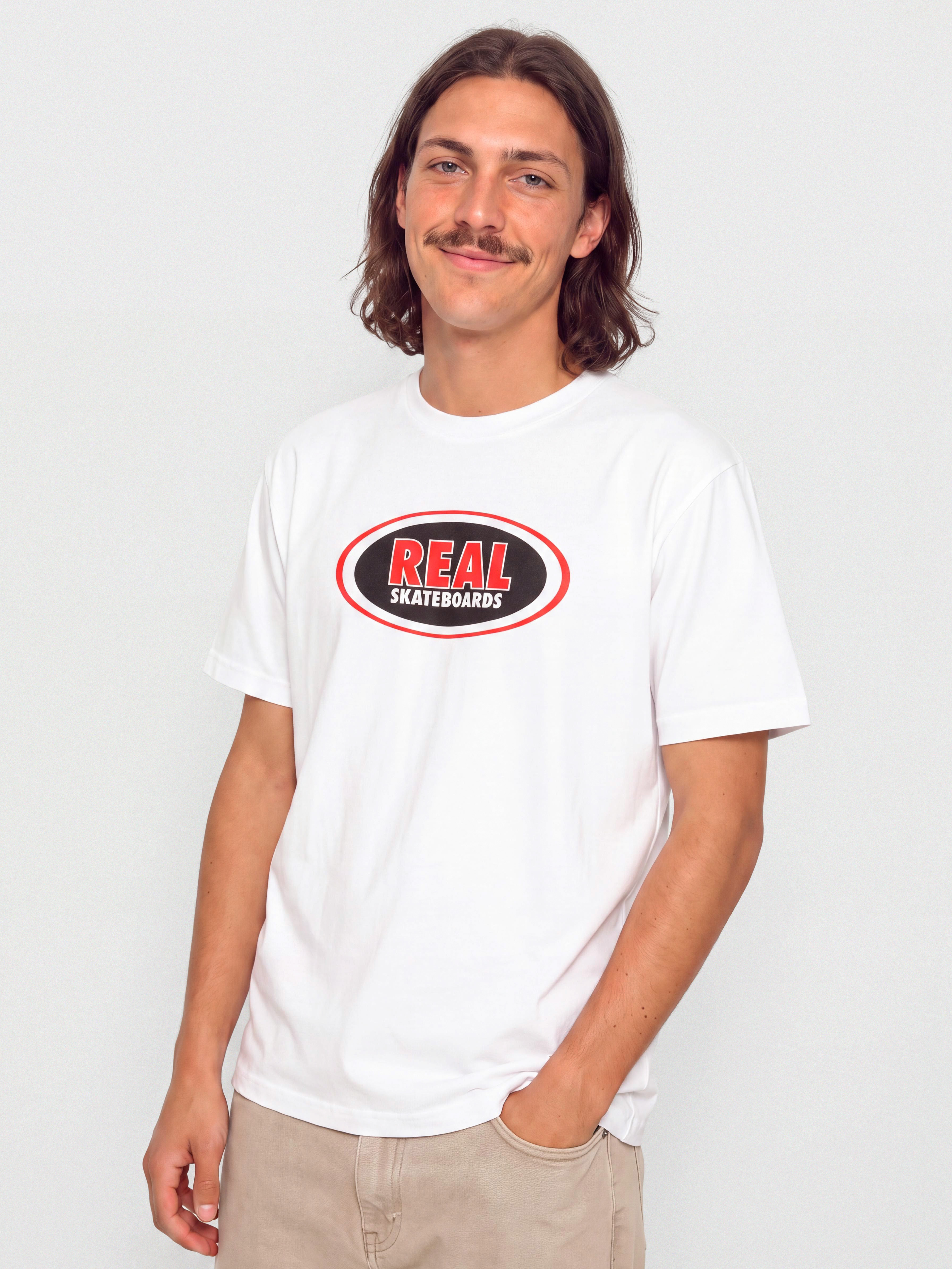 Real T-Shirt Oval (white/red/black)