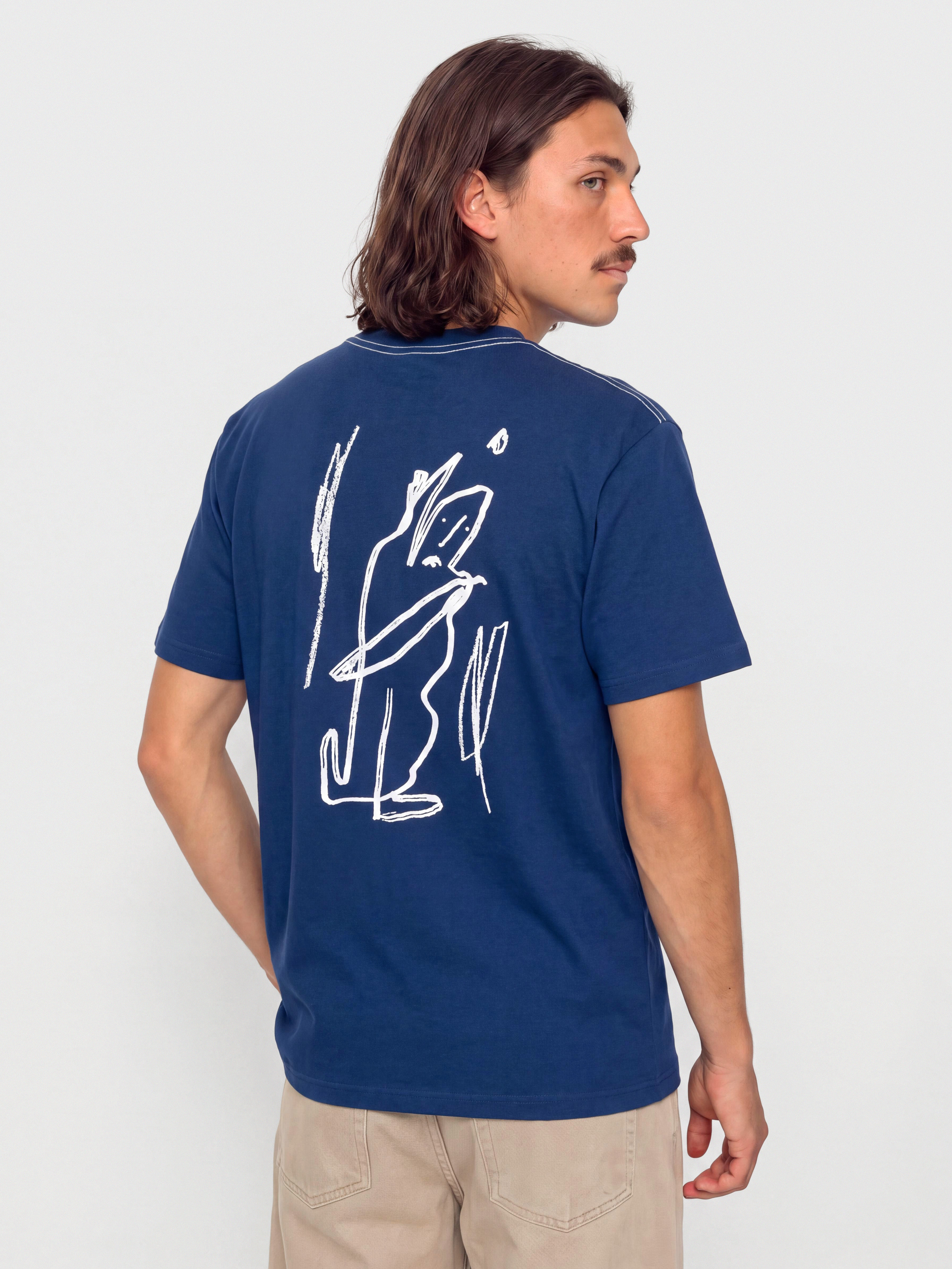 Polar Skate Contrast Doodle T-Shirt (ultramarine/white)