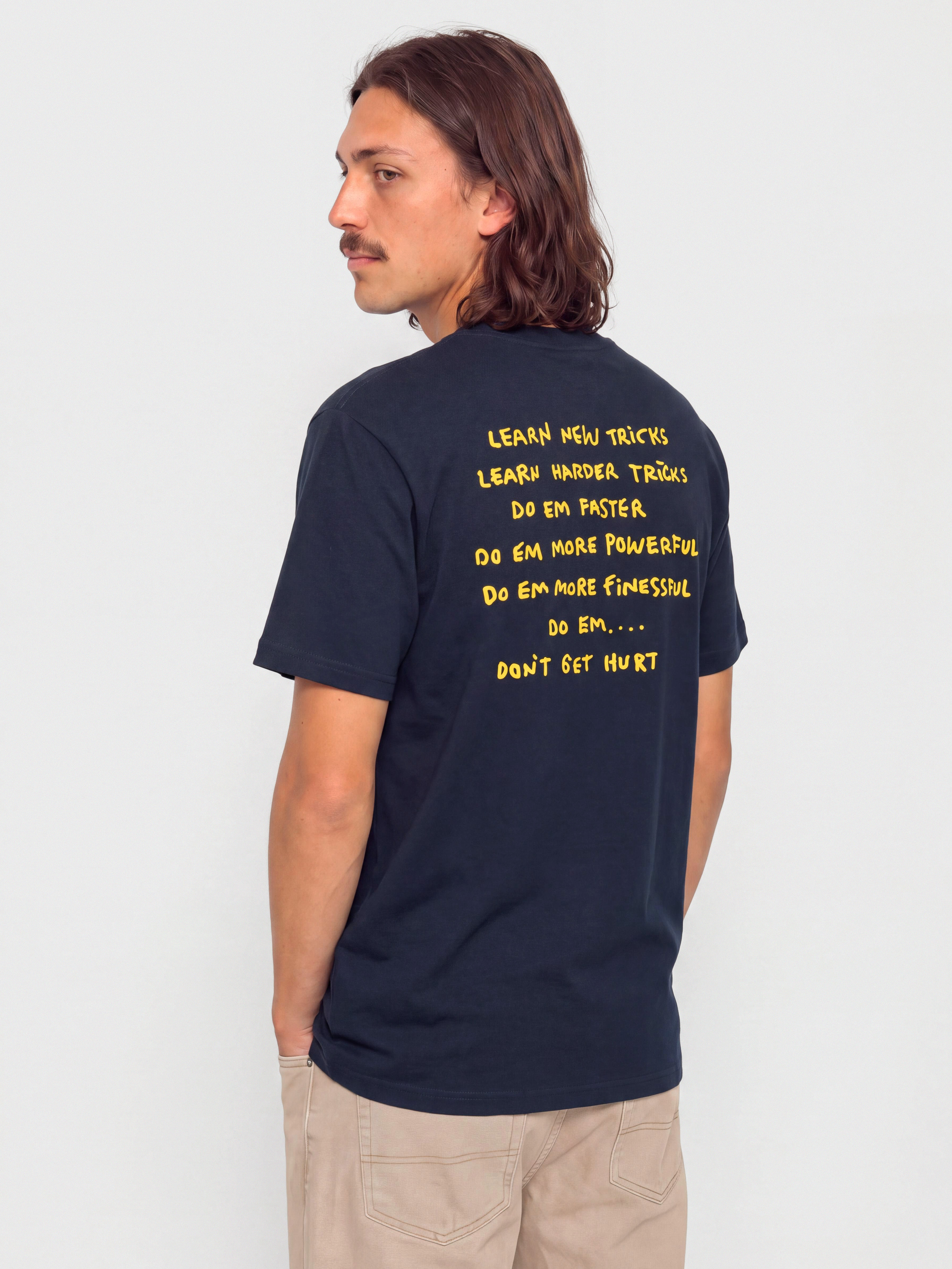 Krooked T-Shirt New Tricks (true navy w/yellow black & white prints)