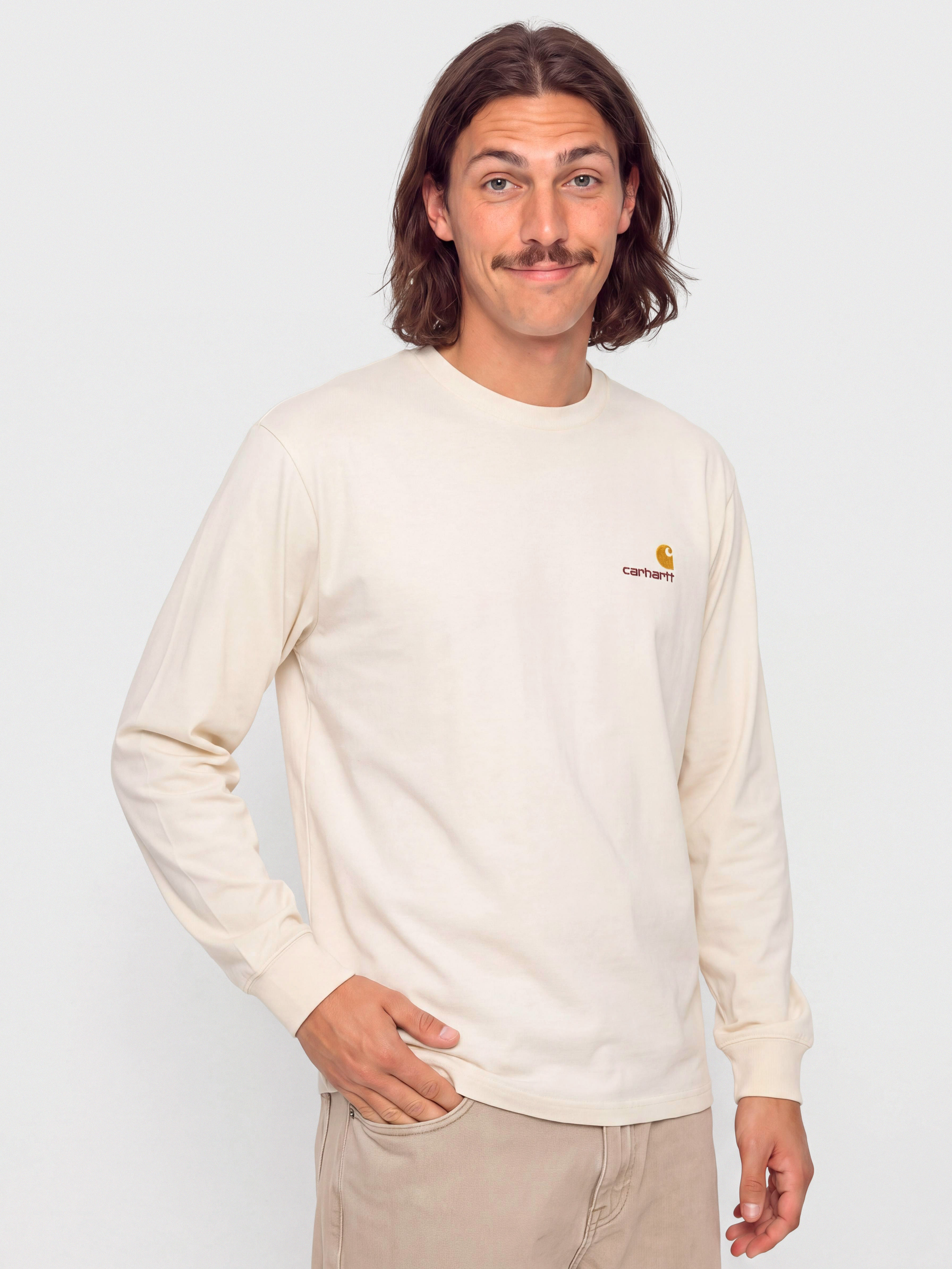 Carhartt WIP Longsleeve American Script (natural)